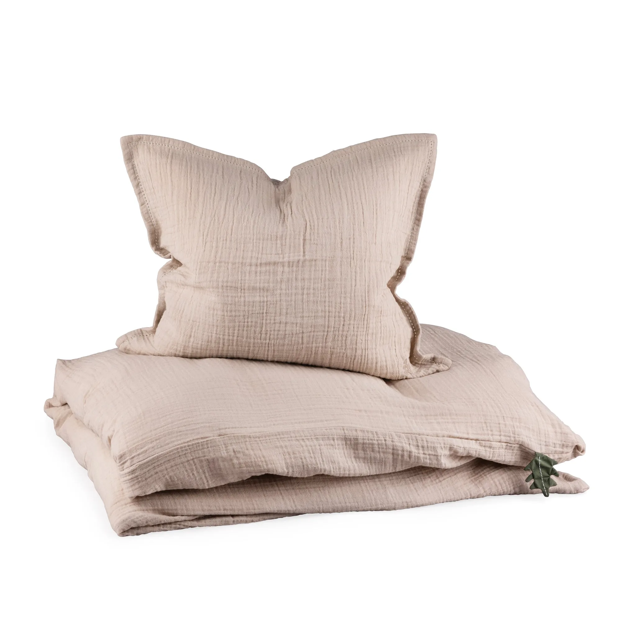 Musselin Junior Sengetøj (NO mål) - Sebra Sleep - Seabreeze beige