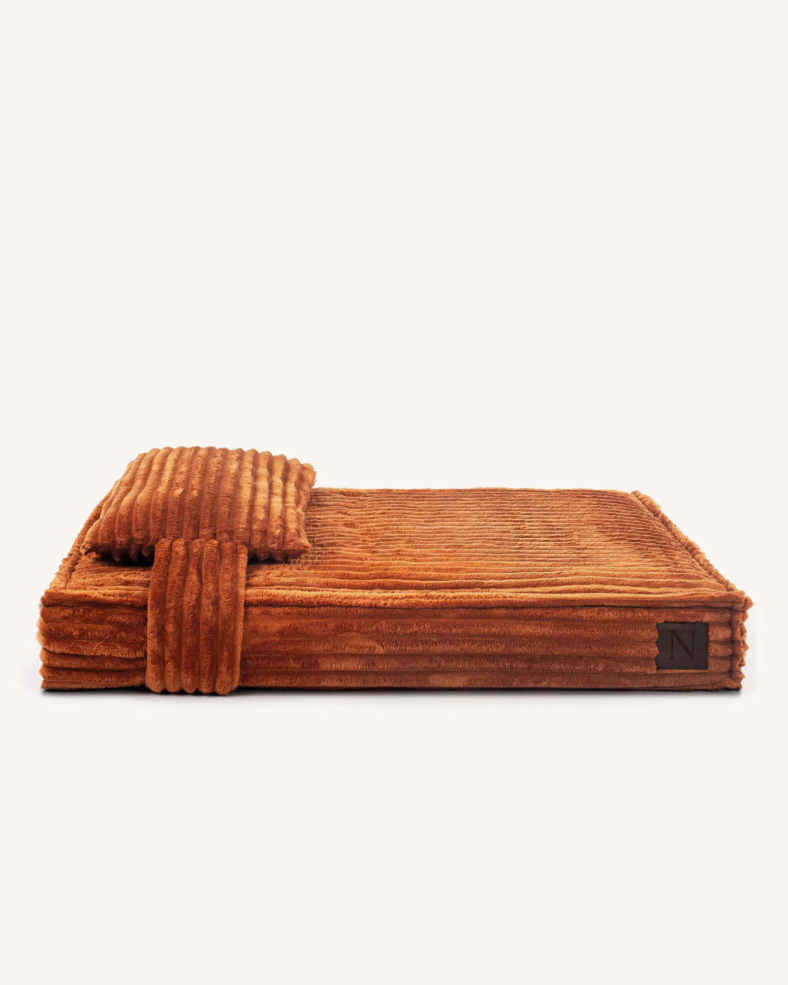Tan Brown Flannel Orthopedic Dog Bed
