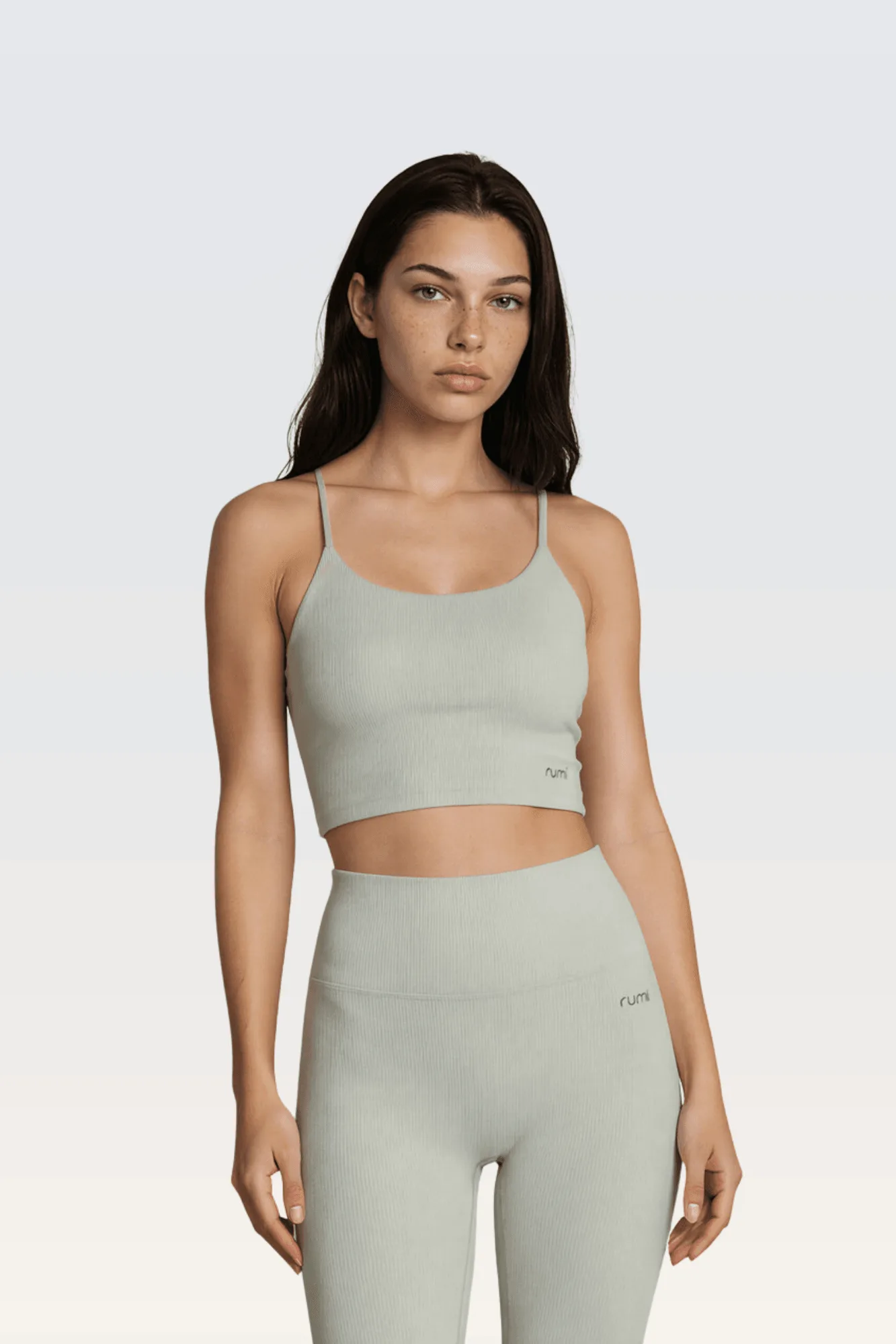 W Sun Rib Crop Top Sports Bra - Peacock Light
