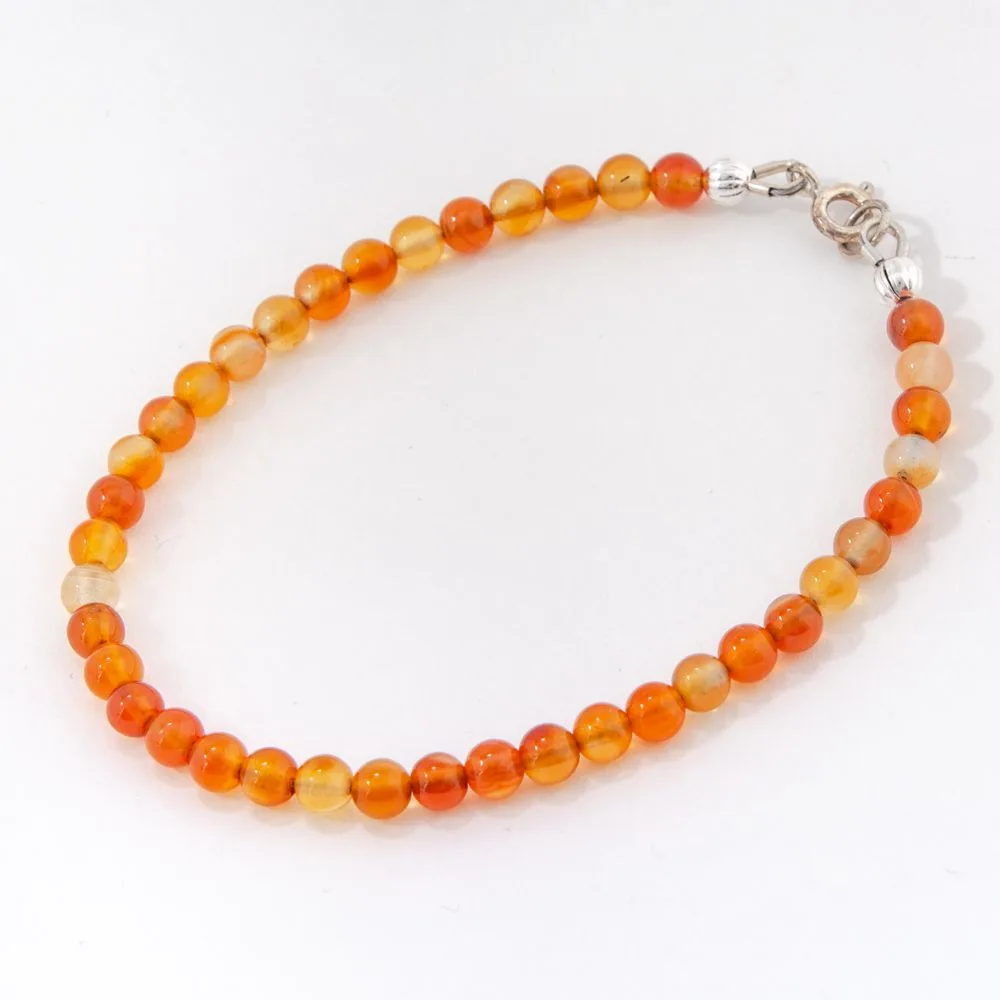 Orange Agate Bracelets, Anklets | Gemstone Therapy