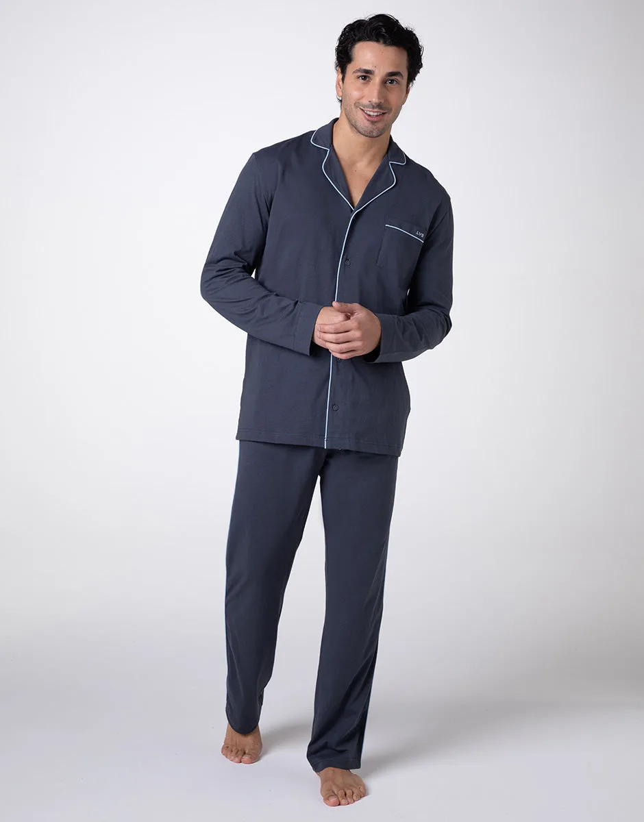 Come indossare un pigiama unisex in jersey di cotone aperto