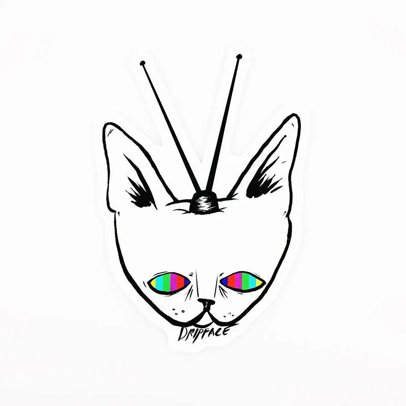 TV CAT vinyl sticker