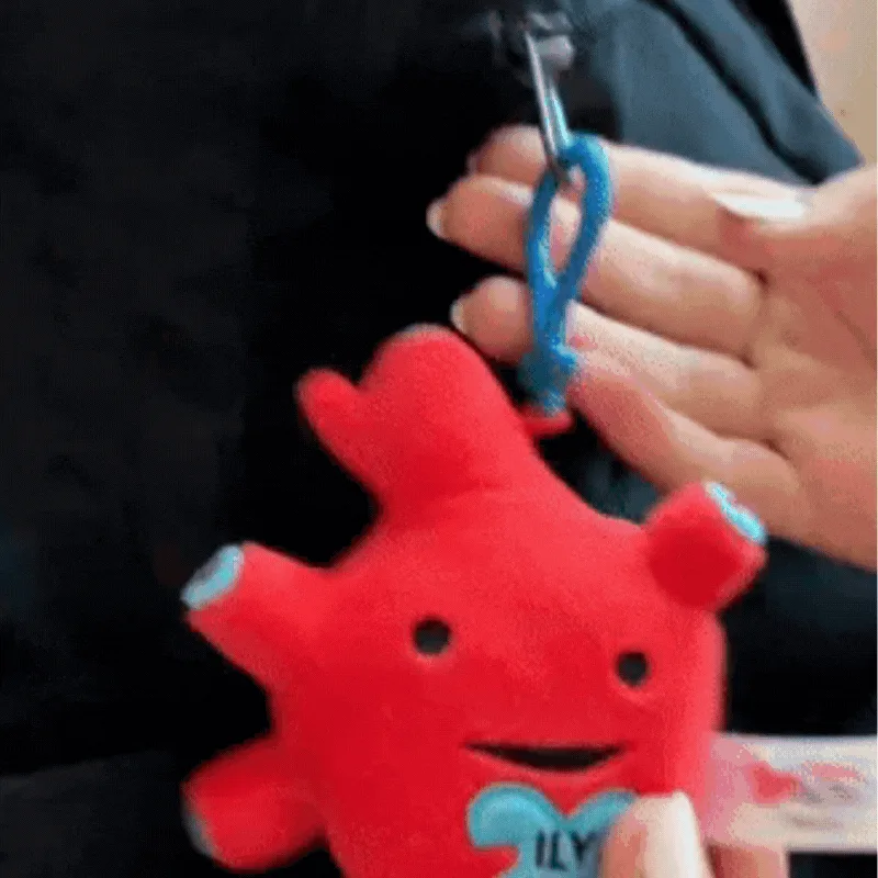 Porte-clés peluche mini cœur pour sac - Porte-clés peluche Love You More 4"