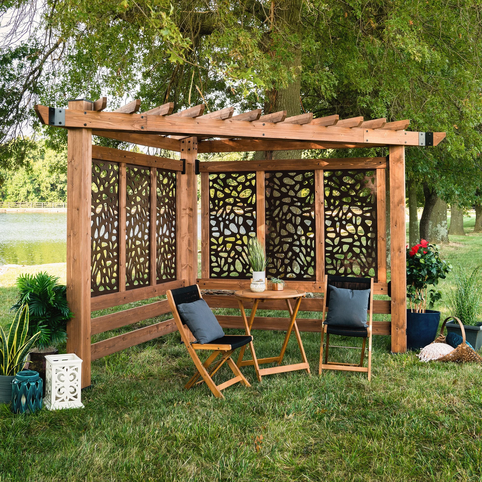 Een hoek pergola kiezen voor uw terras