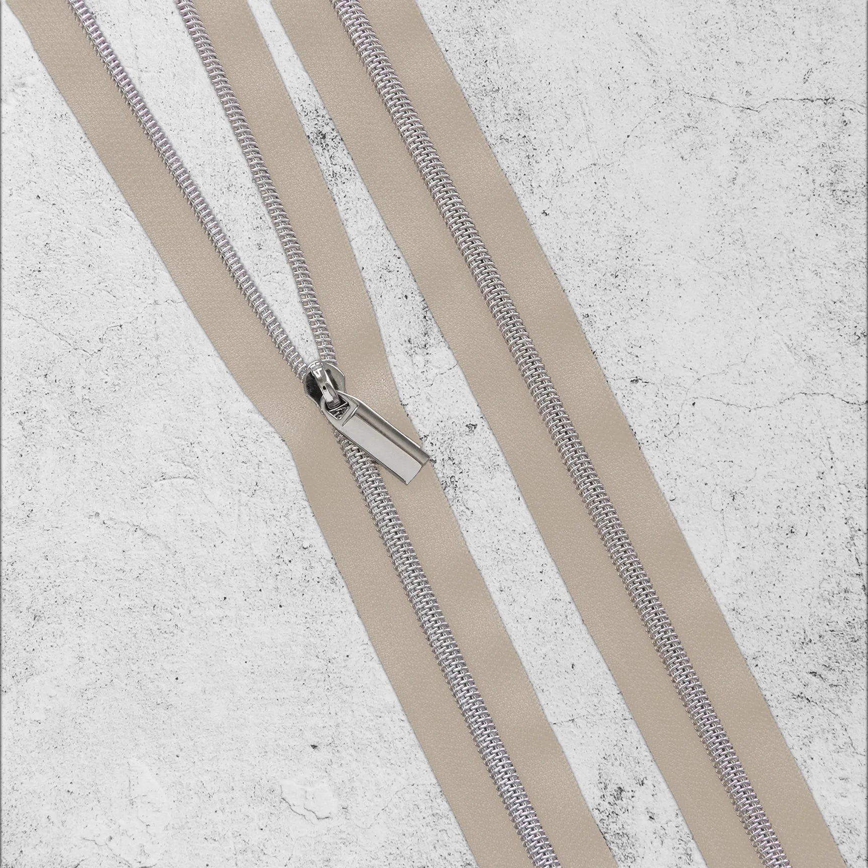 Beige Nylon Coil Zippers
