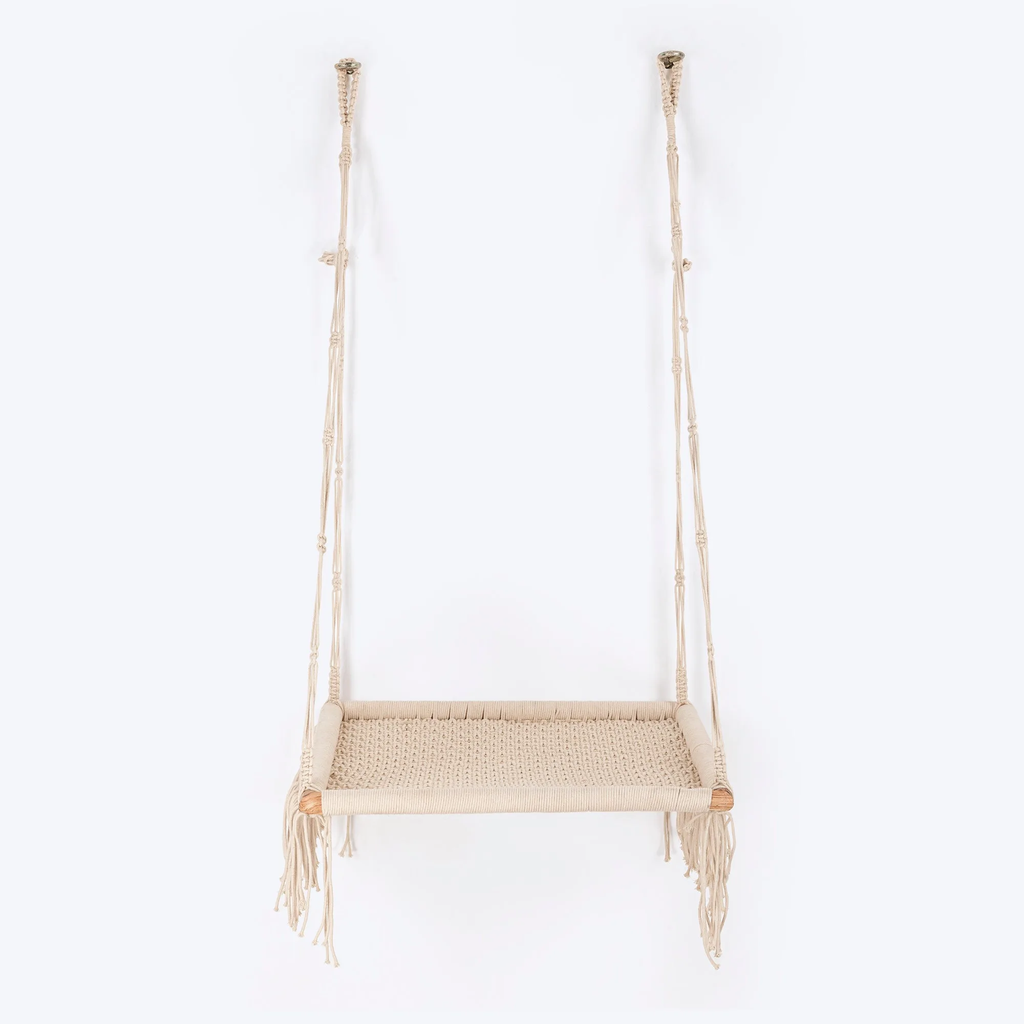 HUFT Handcrafted Textured Single Hammock For Cat - Off White