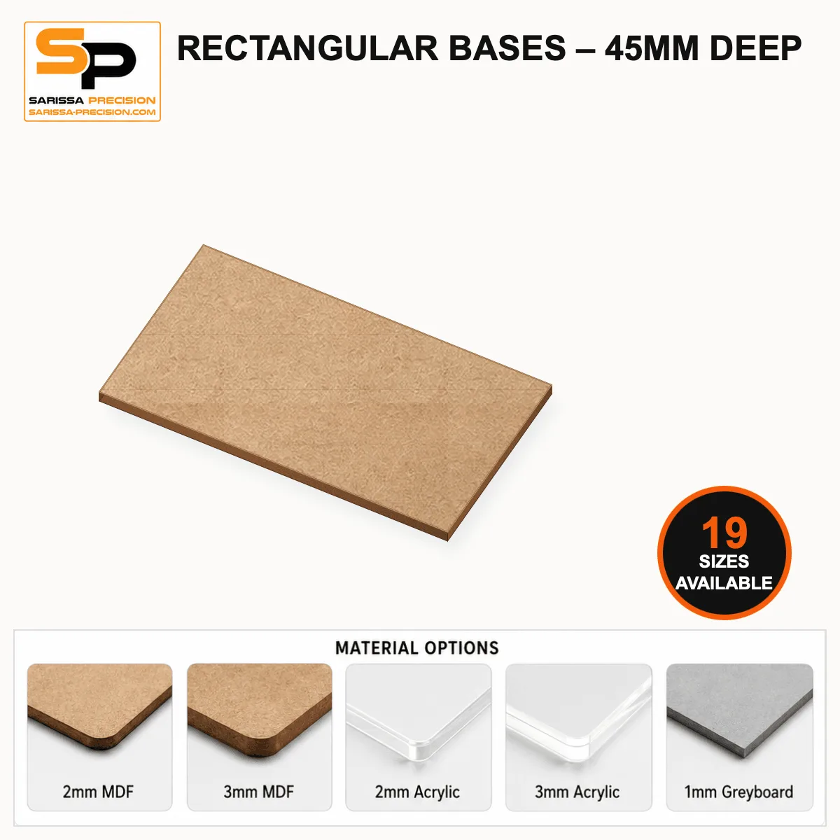 Rectangular Bases – 45mm Deep