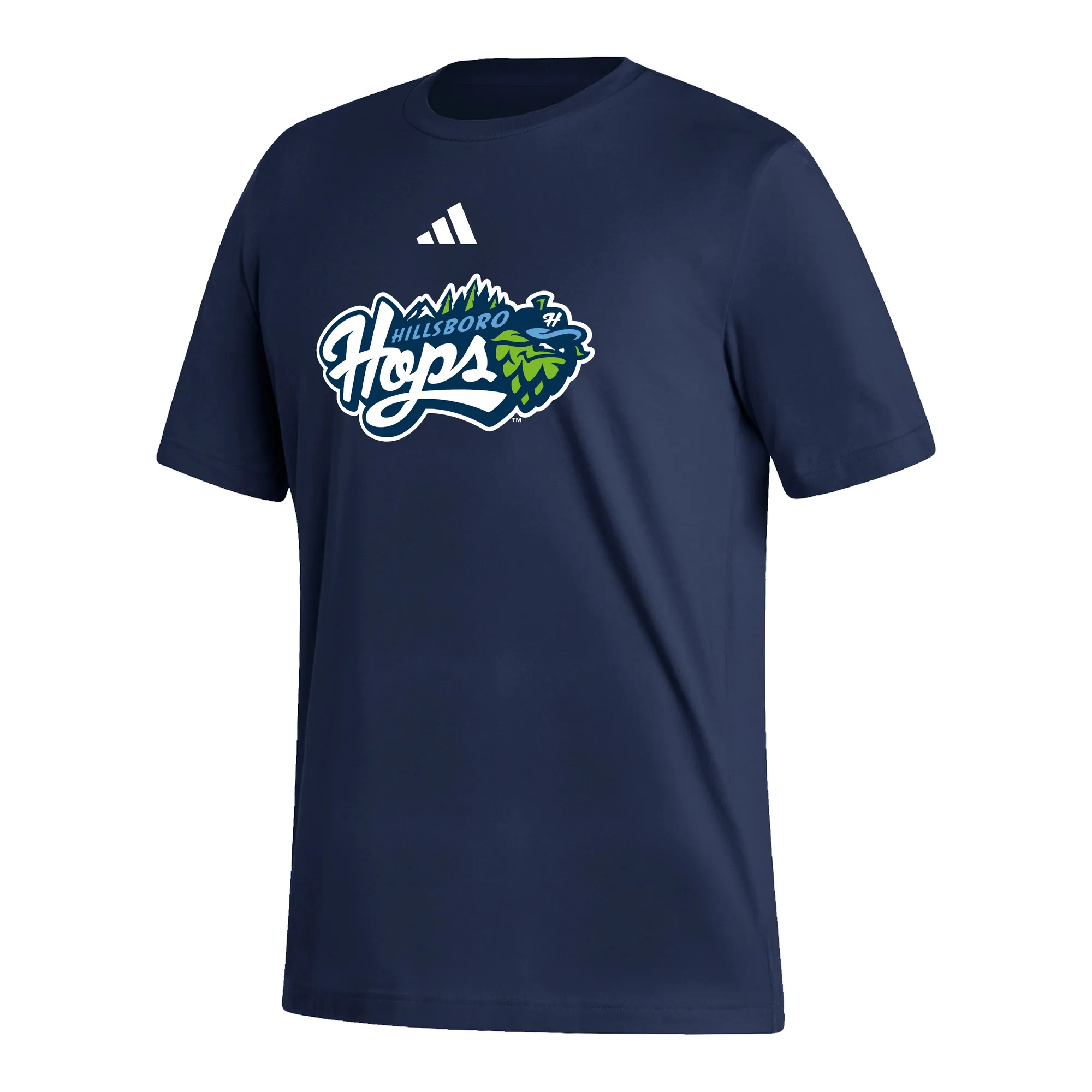 adidas Navy Primary Logo Tee, Hillsboro Hops