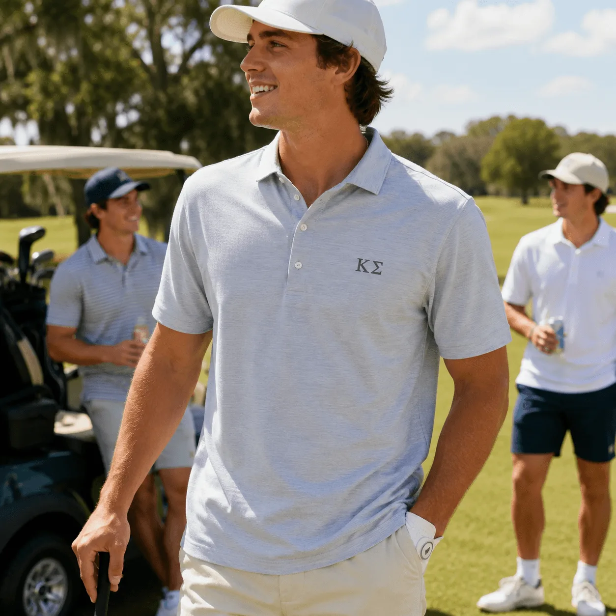 Kappa Sig Johnnie-O Heather Grey Polo