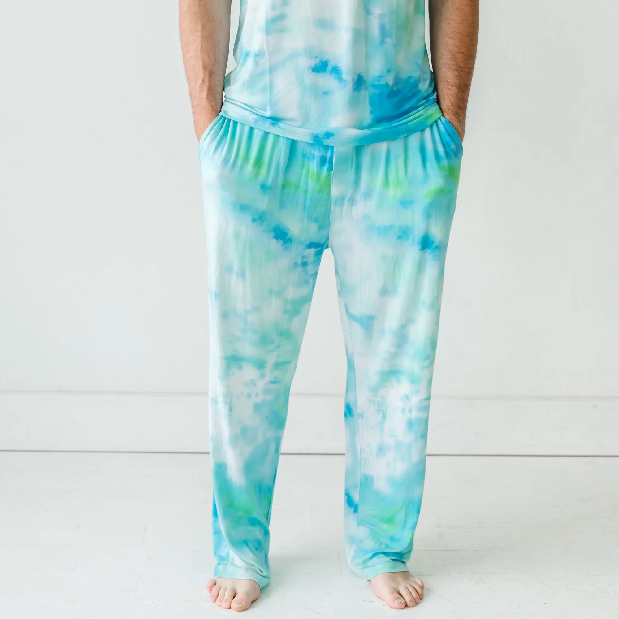 Calças de pijama masculinas aguarela Tidepool