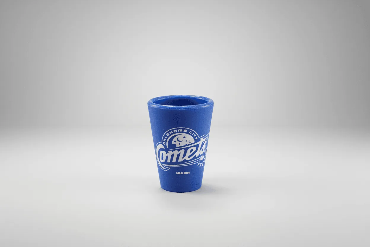OKC Comets Silicone Shot Glass Blue