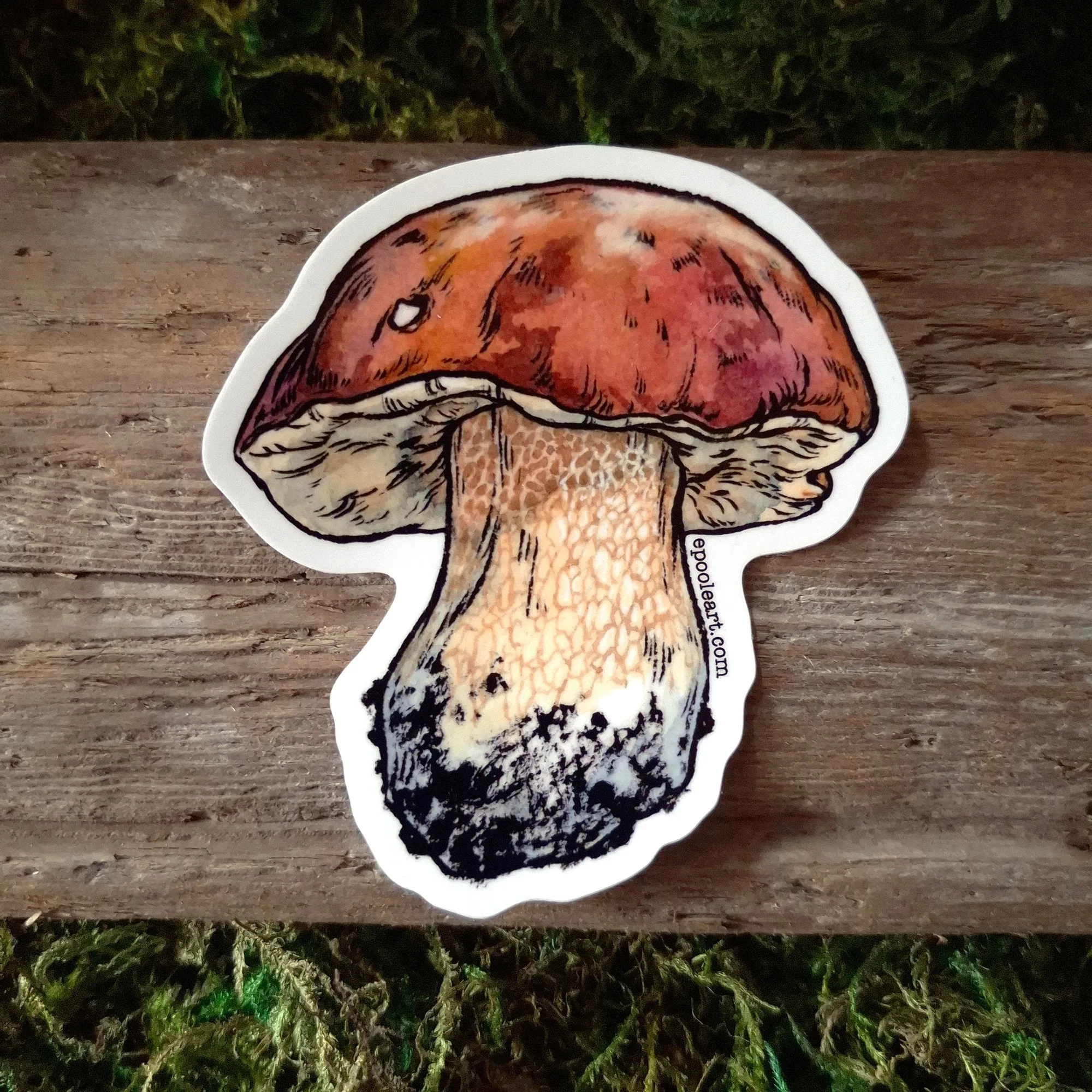 King Bolete Mushroom Vinyl Sticker