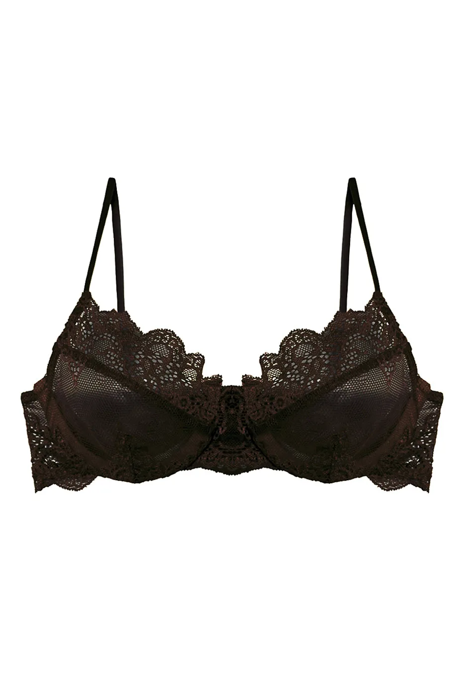 So Fine Lace Underwire Bra Chocolate