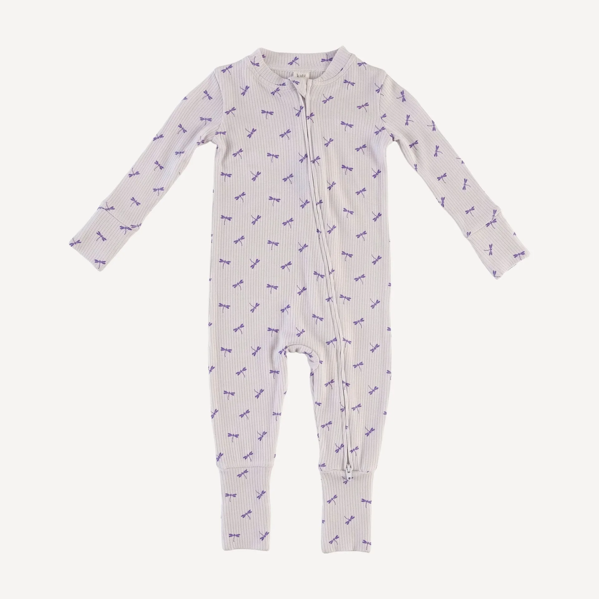 long sleeve convertible zippy pj | tiny dragonfly | modal skinny rib