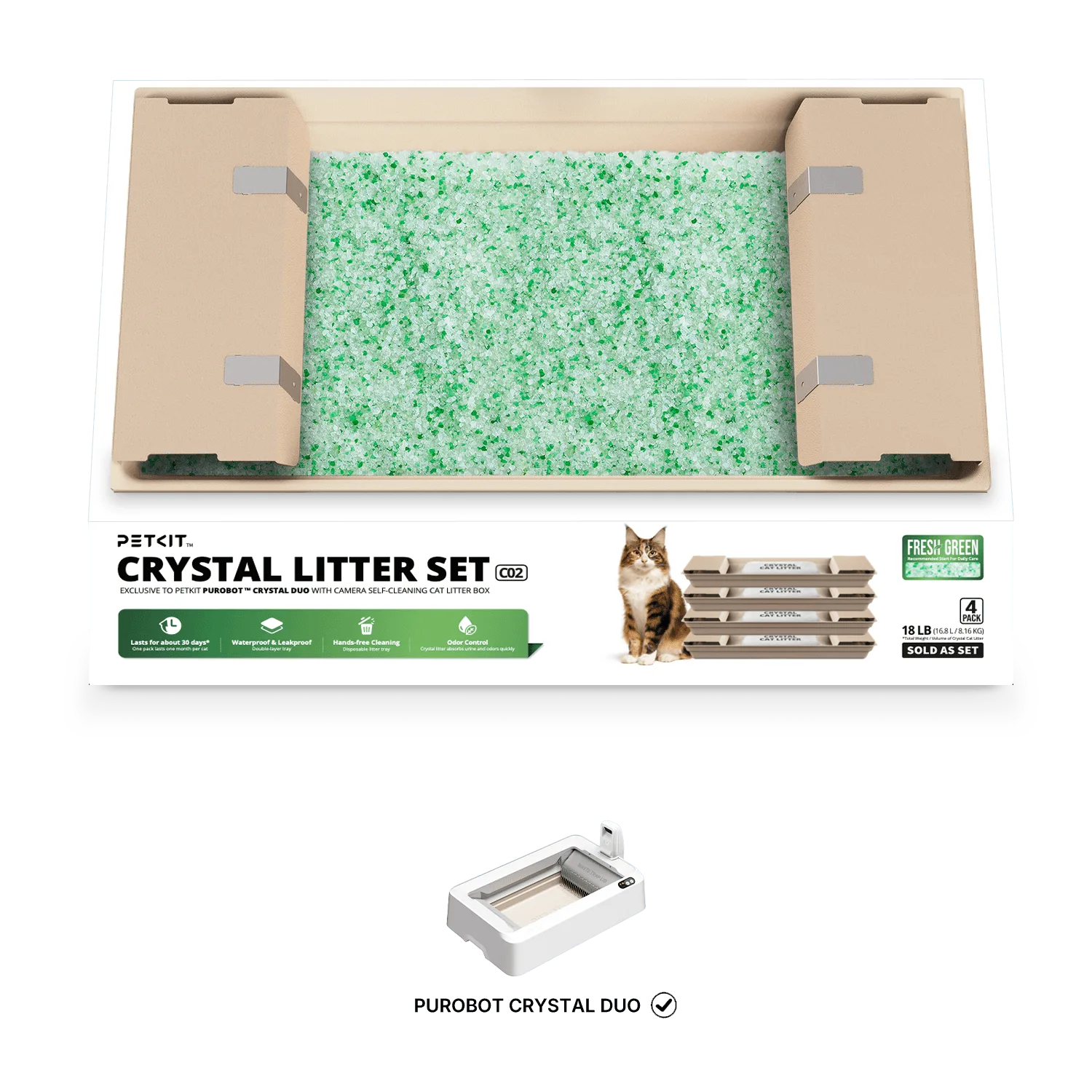 Crystal Litter Set Green