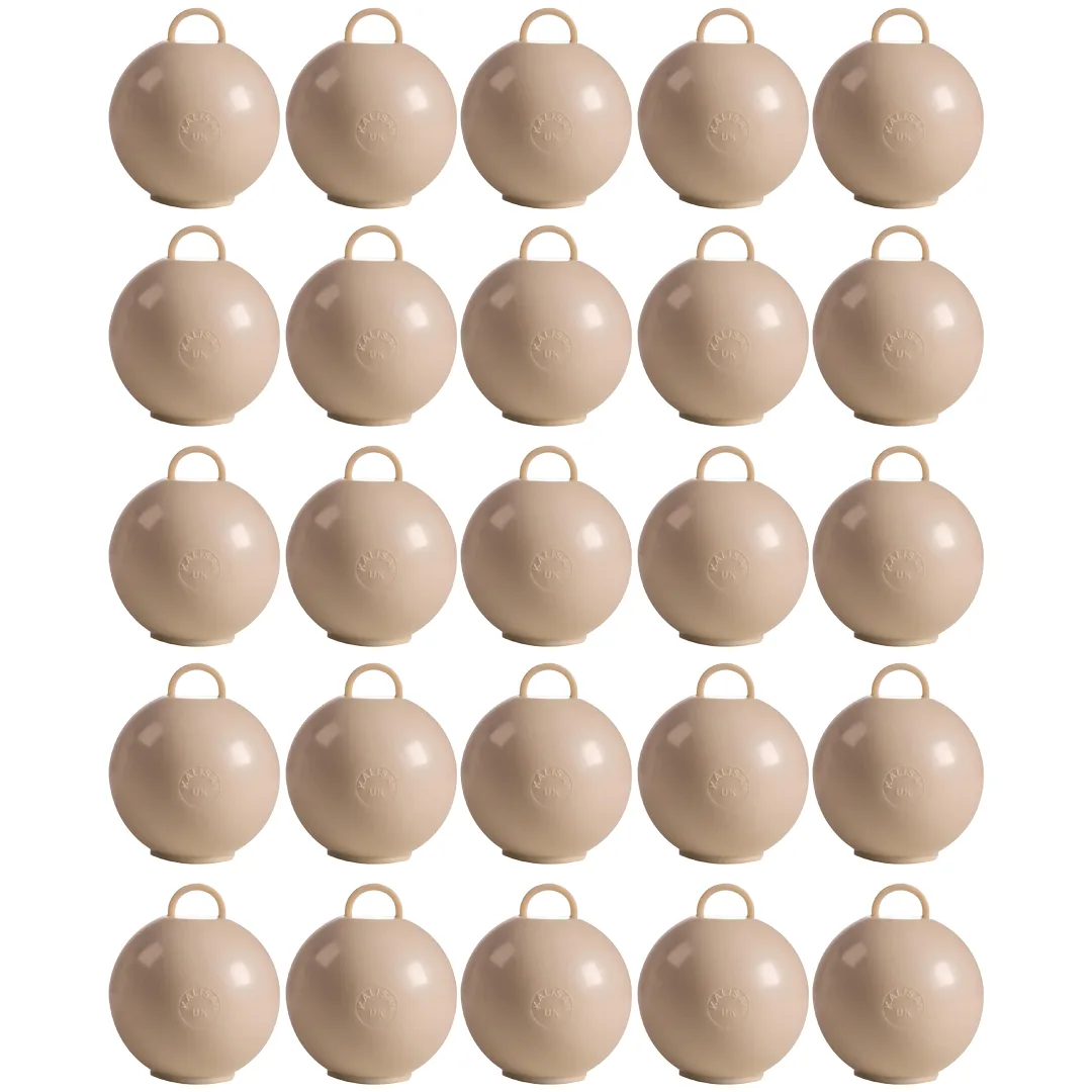 Cremefarbene runde Ballongewichte 75 g – 25er-Pack