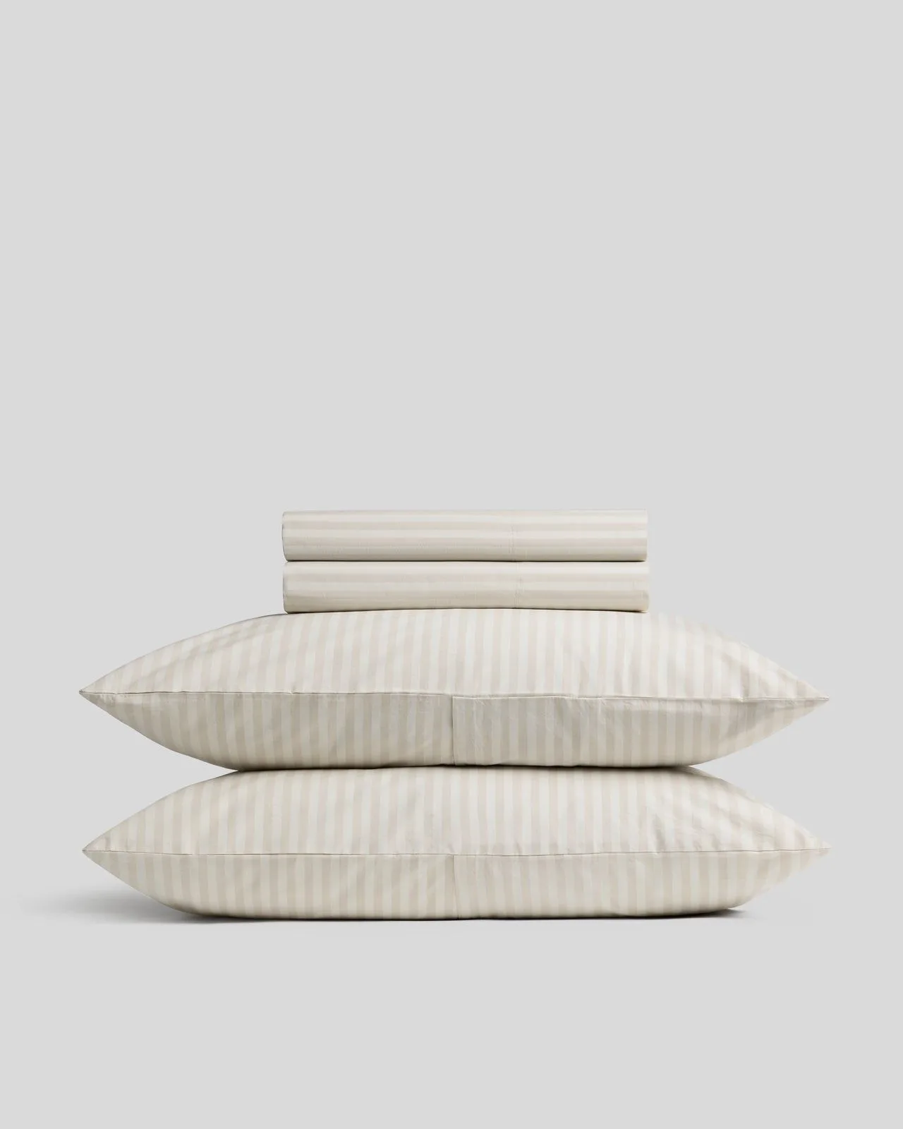 Percale Sheet Set - Bone Stripe F/Q