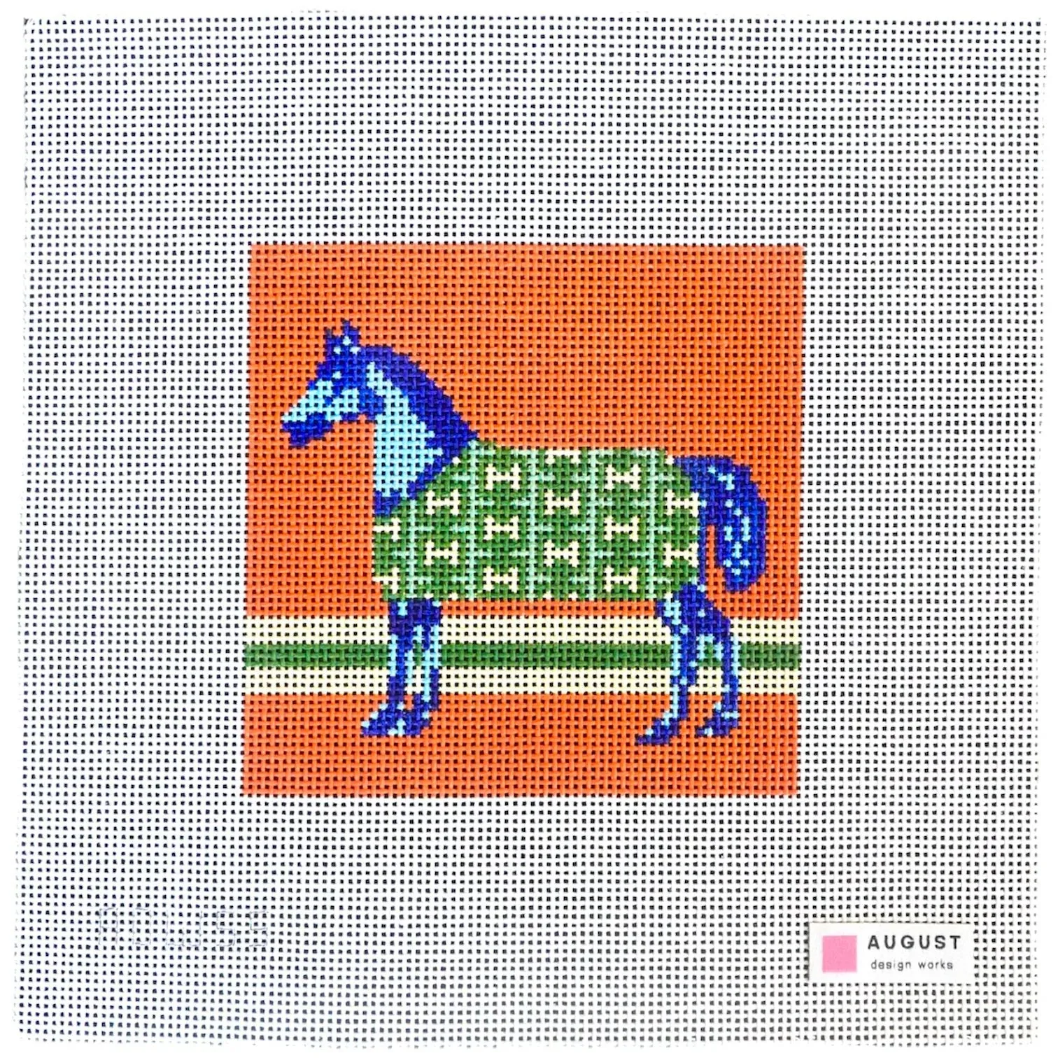 Blue "H" Coat Horse - Needlepoint Canvas (Wholesale)