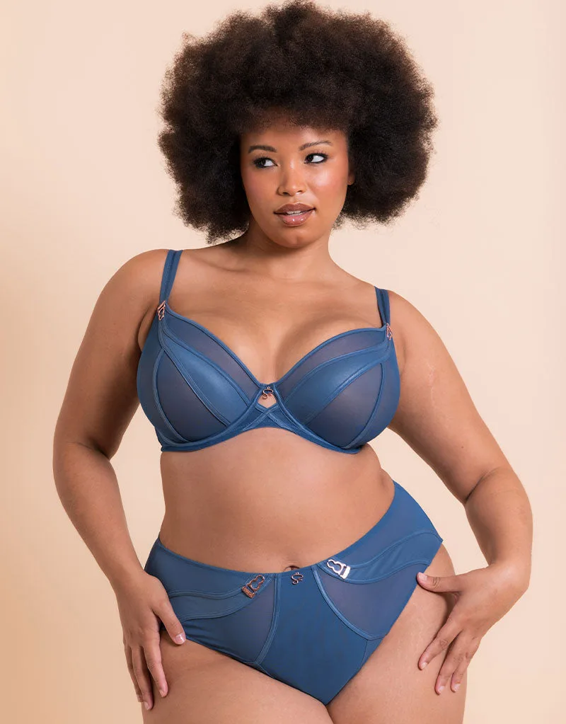 Sutiã Scantilly Suspense Plunge Azul Francês