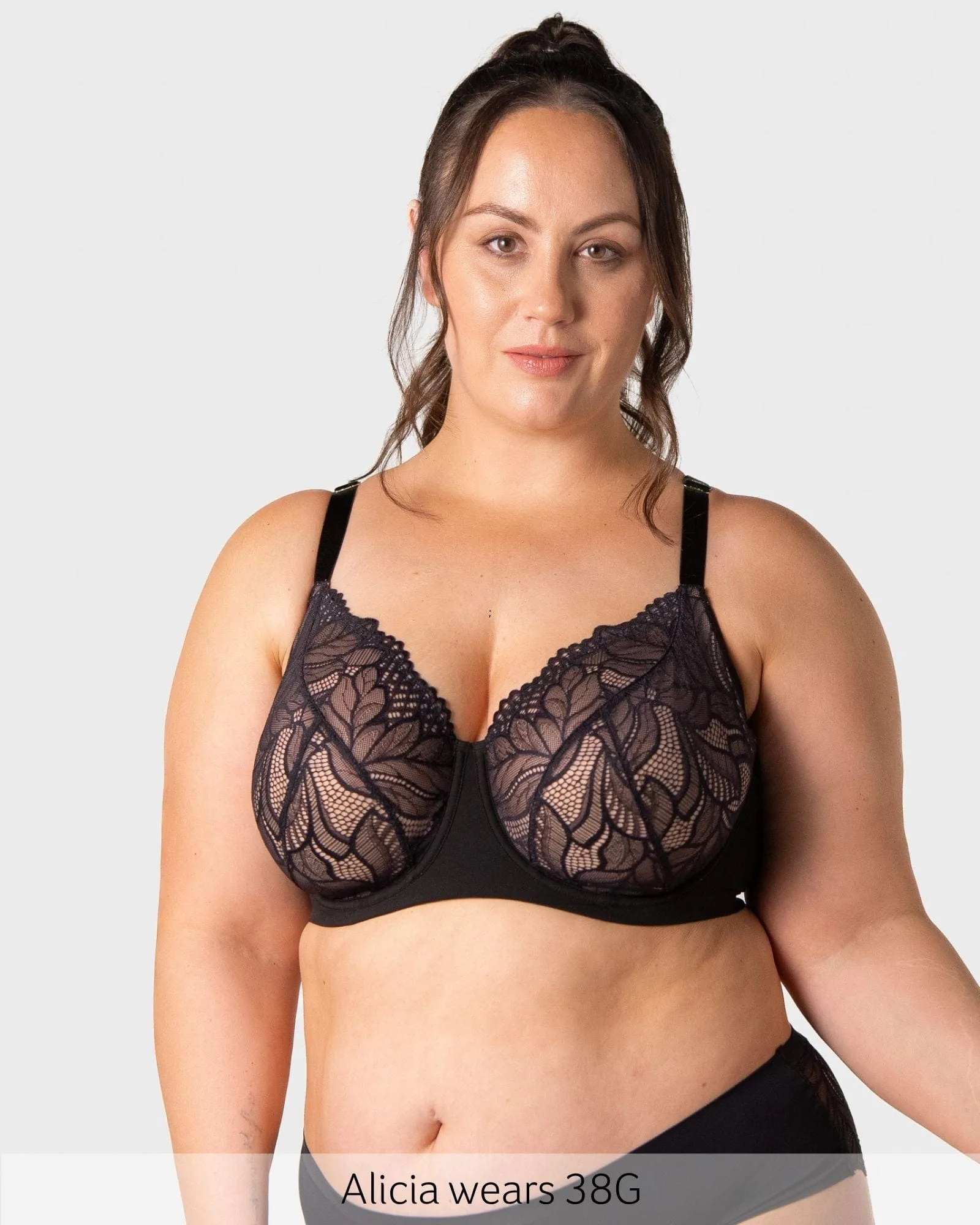 Verfeinerter Flexiwire Full-Cup-BH - Schwarz