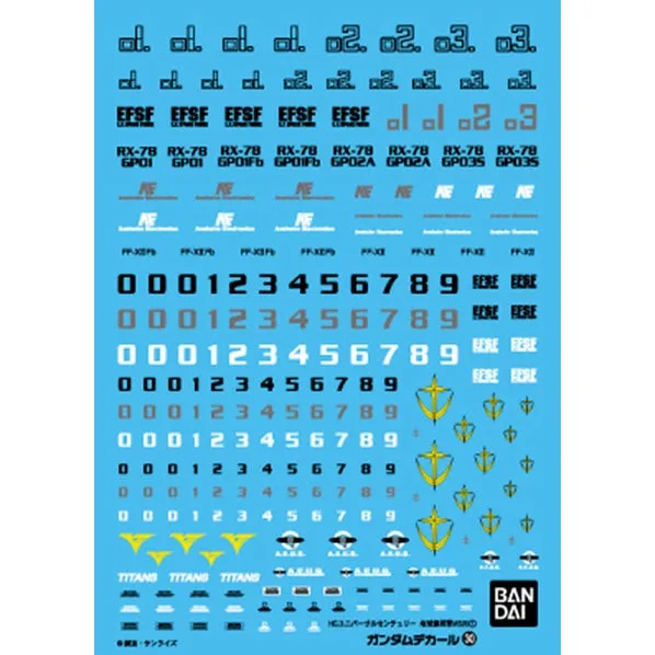 Gundam Decal 030 HGUC Earth Federation 1 Mobile Suit Gundam Multi-Use