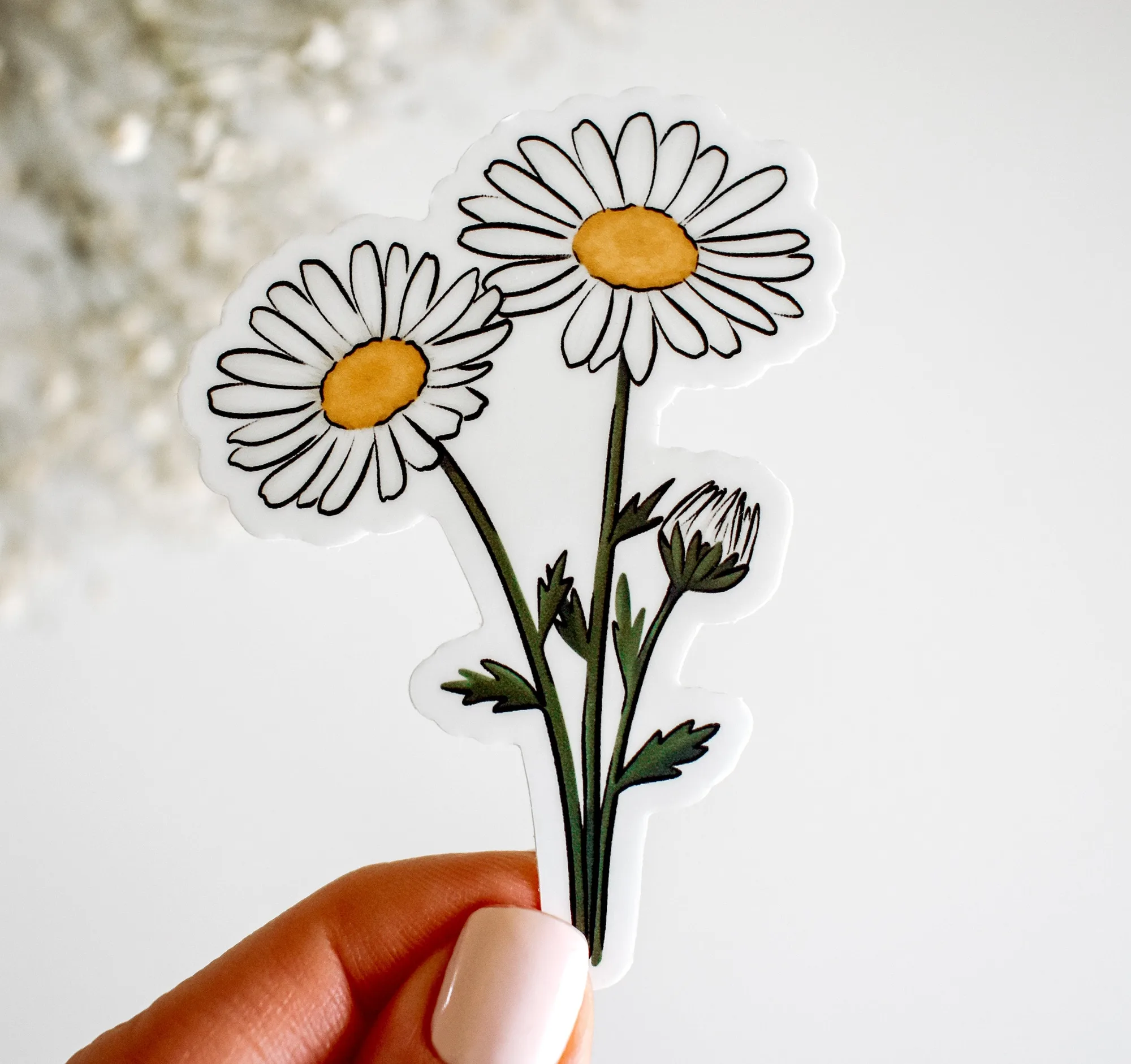 Daisy Sticker for April Birth Month Gifts