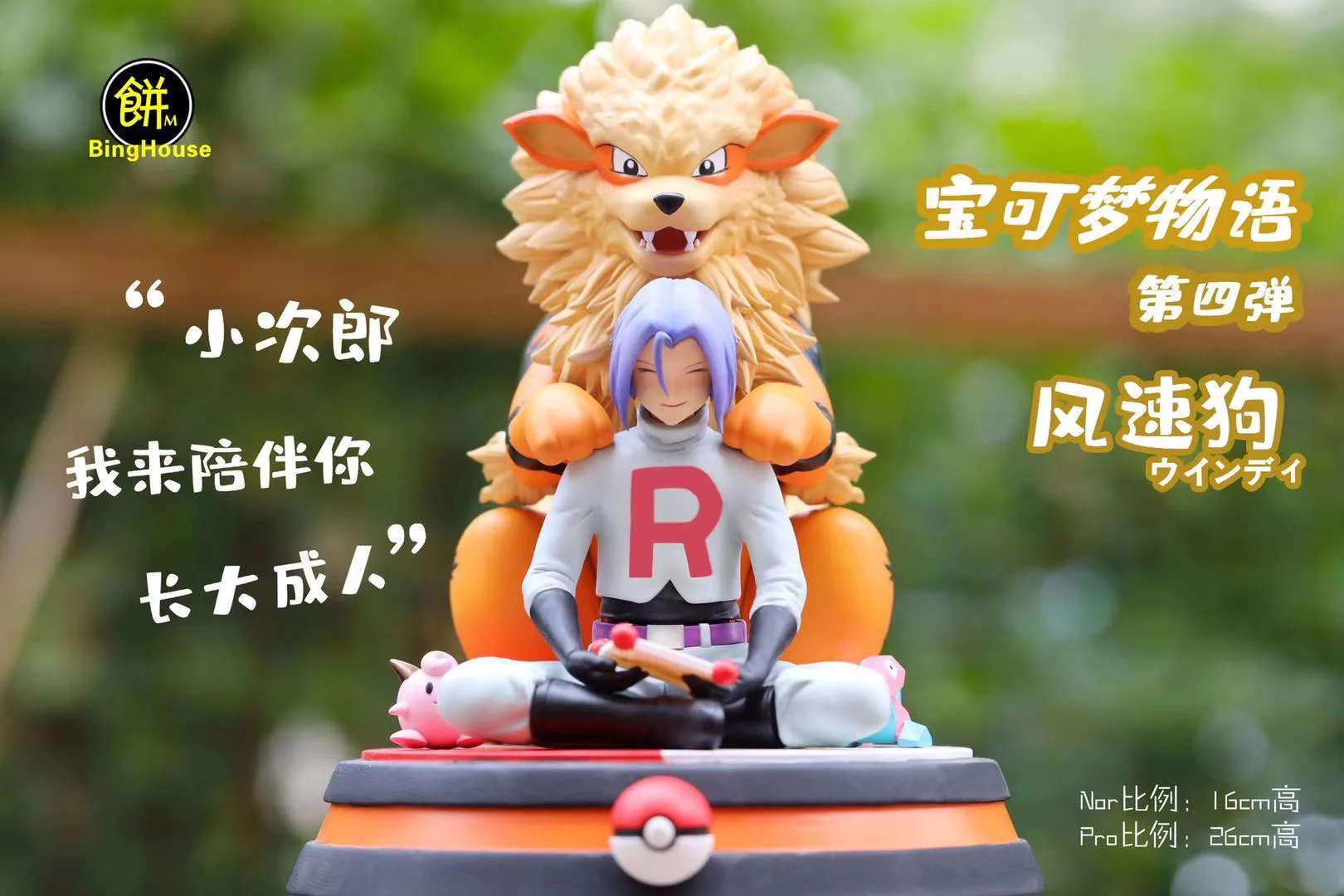 Arcanine & James - Pokemon Resin Statue - BingHouse