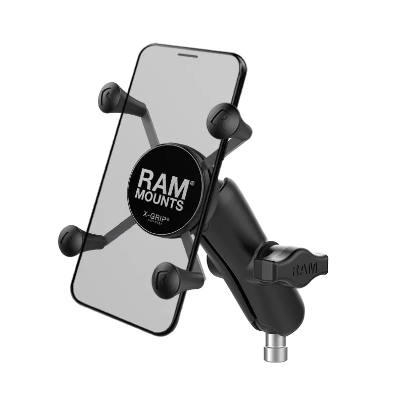 حامل الهاتف RAM® X-Grip® مع قاعدة مشبك مقود الدراجة النارية