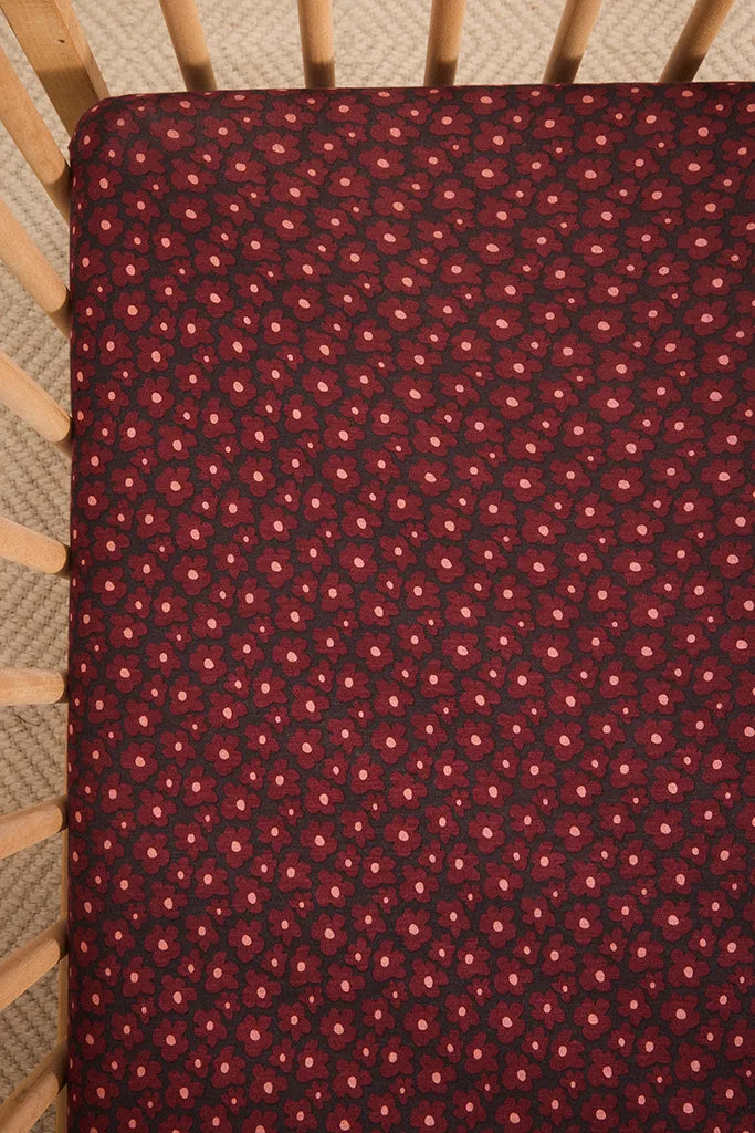 Midnight Daisy Crib Sheet