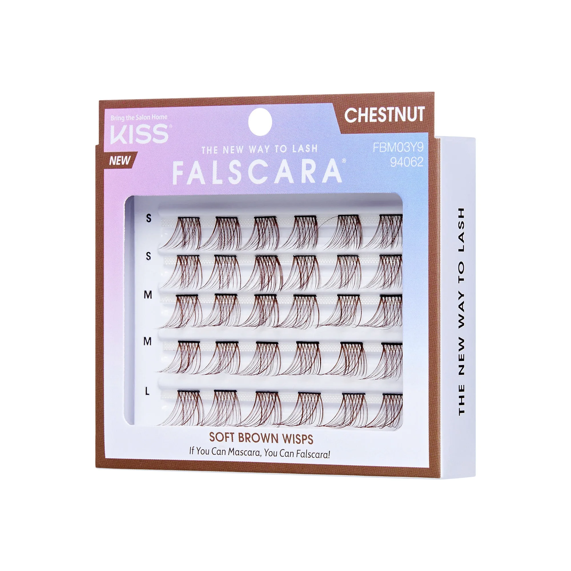 Falscara Brown Wisps Multipack - Chestnut | DIY False Lash Extensions, Light Glam, Cluster Lash, Wispy Lashes, 30 Wisps, 10mm-14mm