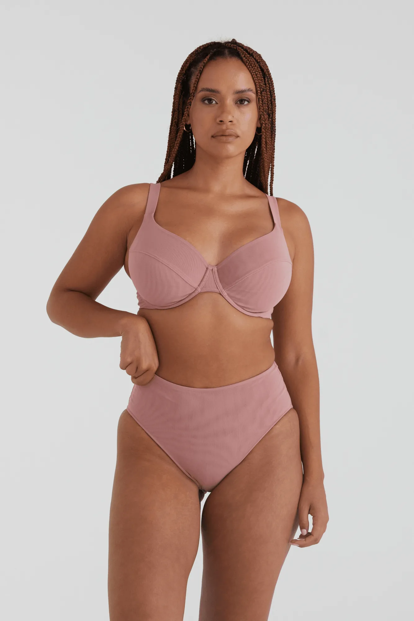 Busty Basics Plunge Bra - Rosewood