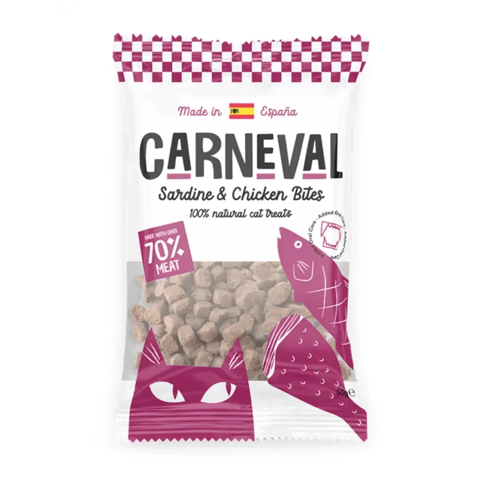 Carneval Cat Sardine & Chicken Bites 50g - Oral Care