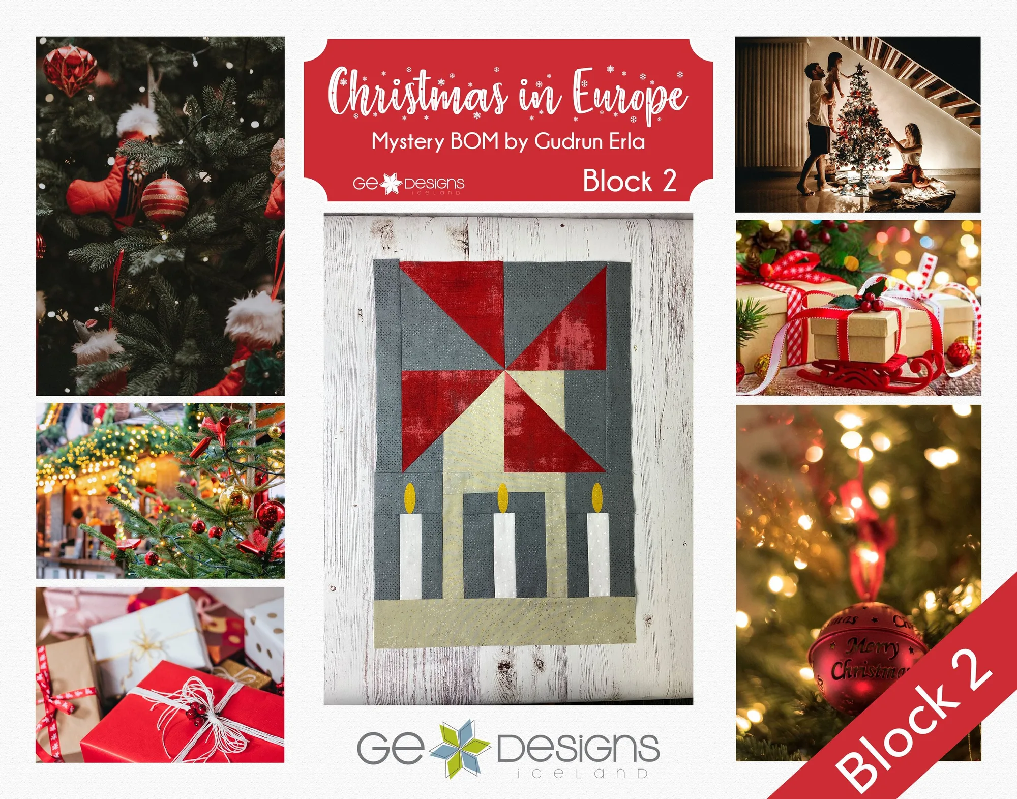 Christmas In Europe -BLOCK 2- pattern with video