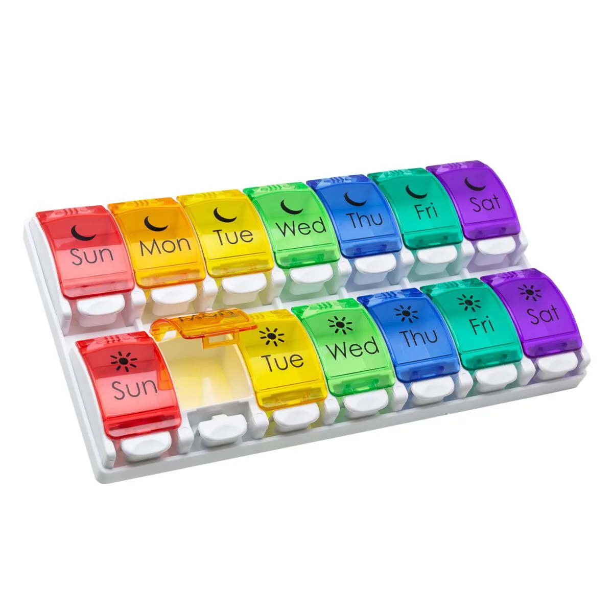 Organizador de pastillas semanal Ezy Dose® Arcoíris 2 veces/día