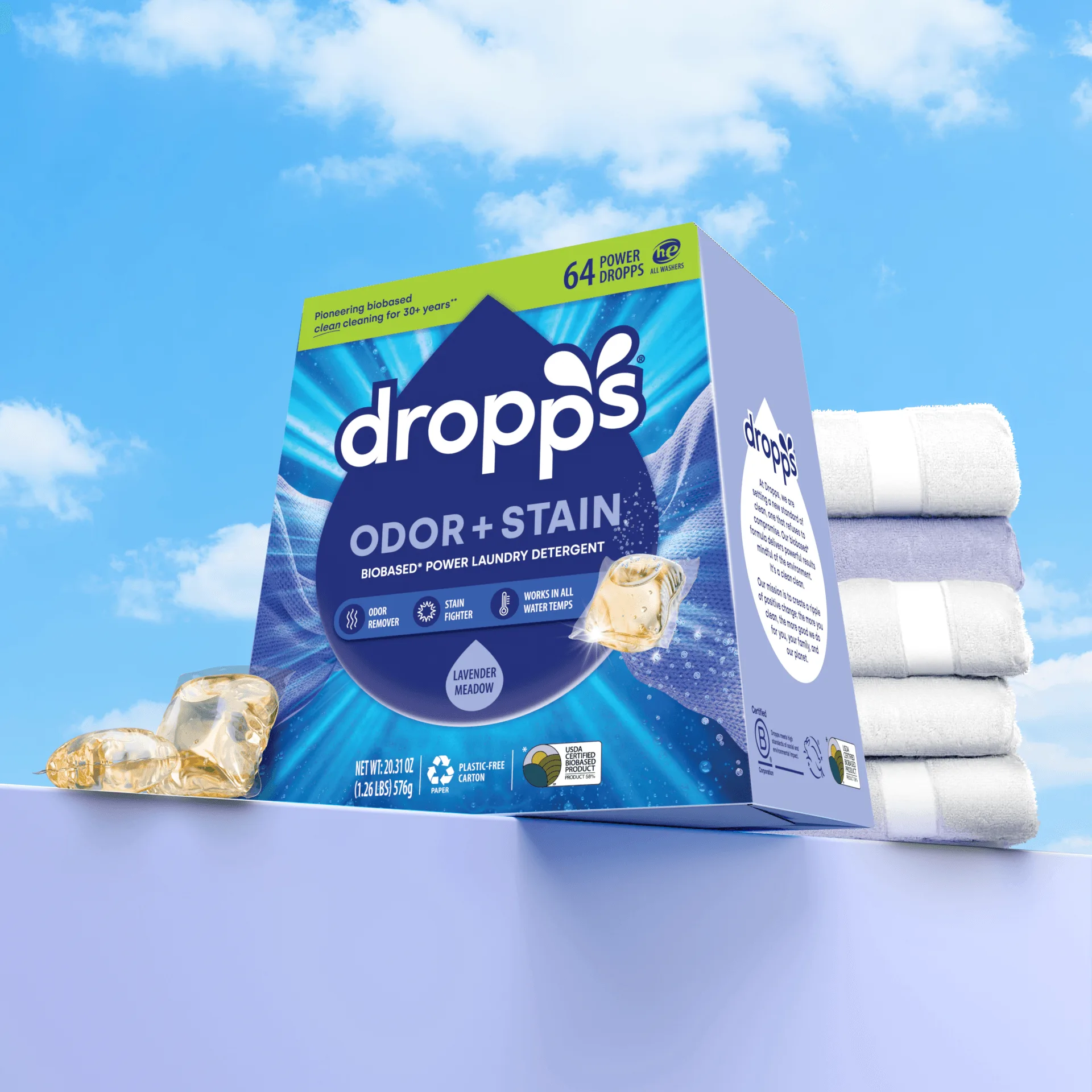 Odor & Stain Laundry Detergent Pods, Lavender Meadow