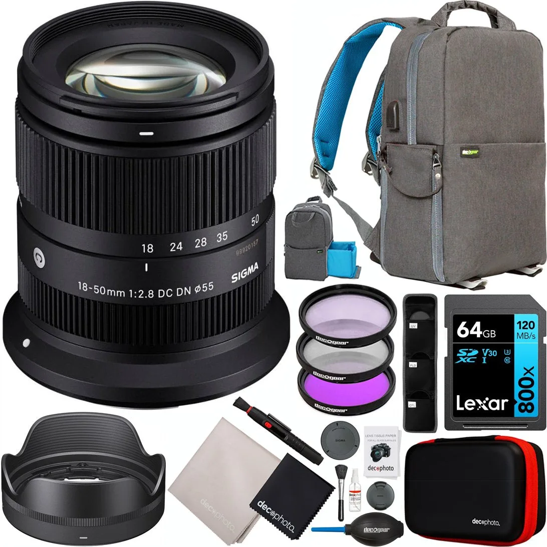 Sigma 18-50mm F2.8 DC DN Contemporary APS-C Format Zoom Lens for Canon RF-Mount Bundle