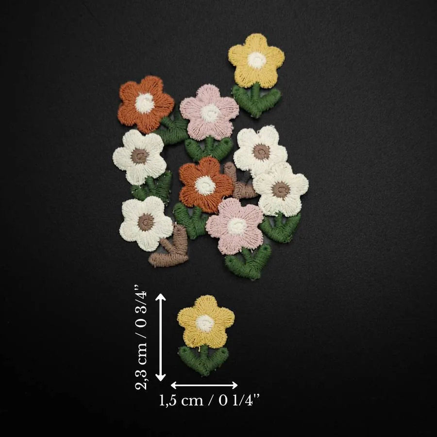 Apliques de flores mini | para coser