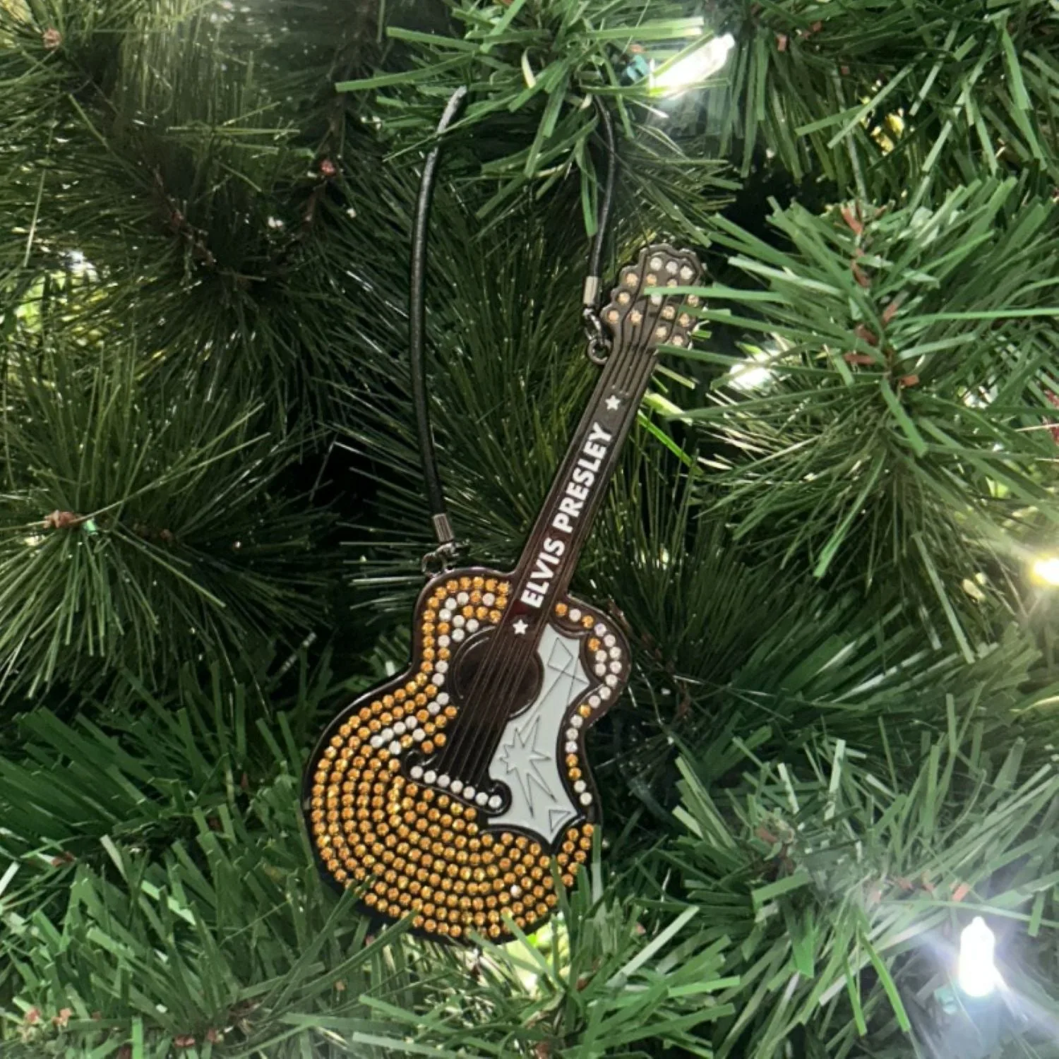 Elvis Presley Rhinestone Guitar Ornament