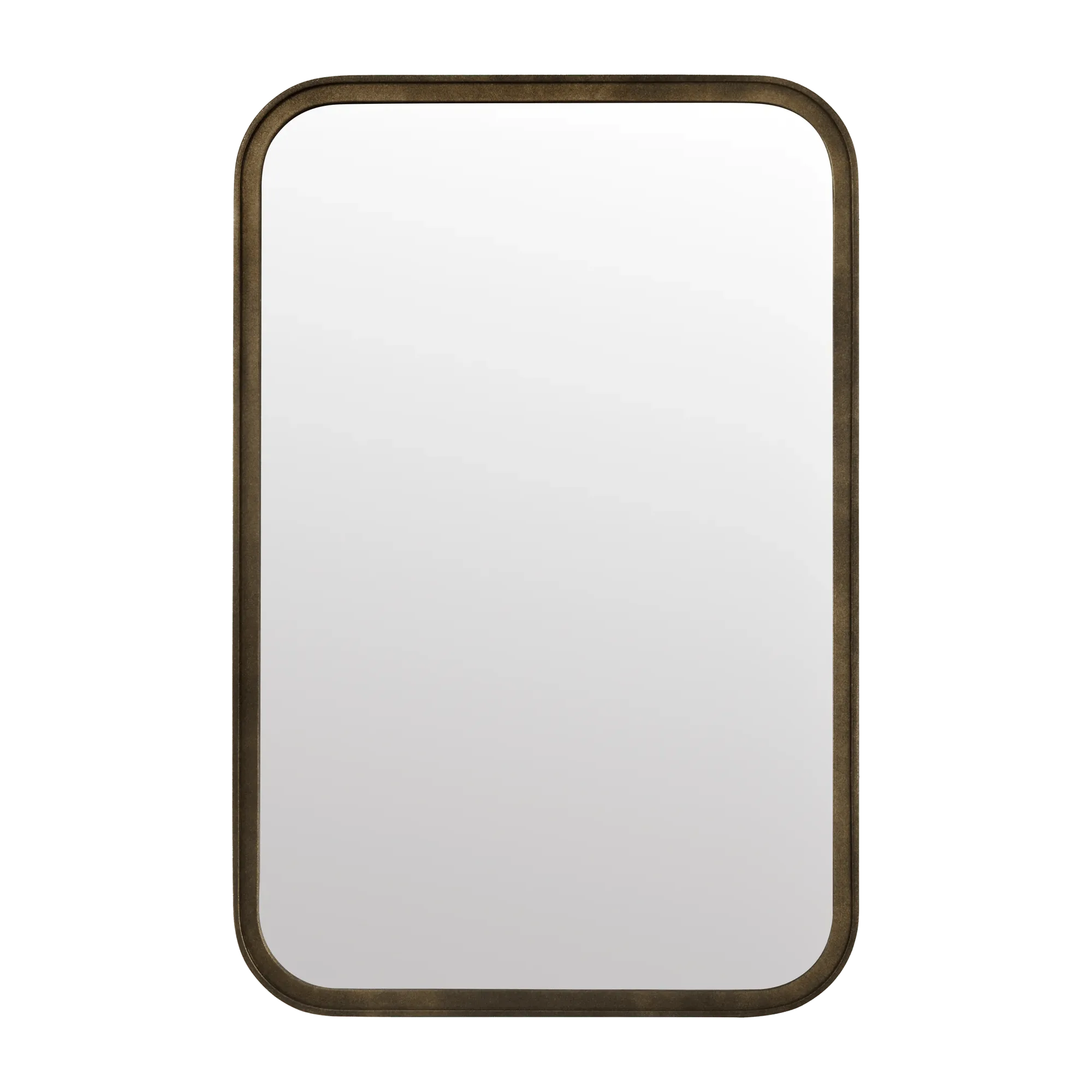 Brass Finish Mirror with Rounded Corners