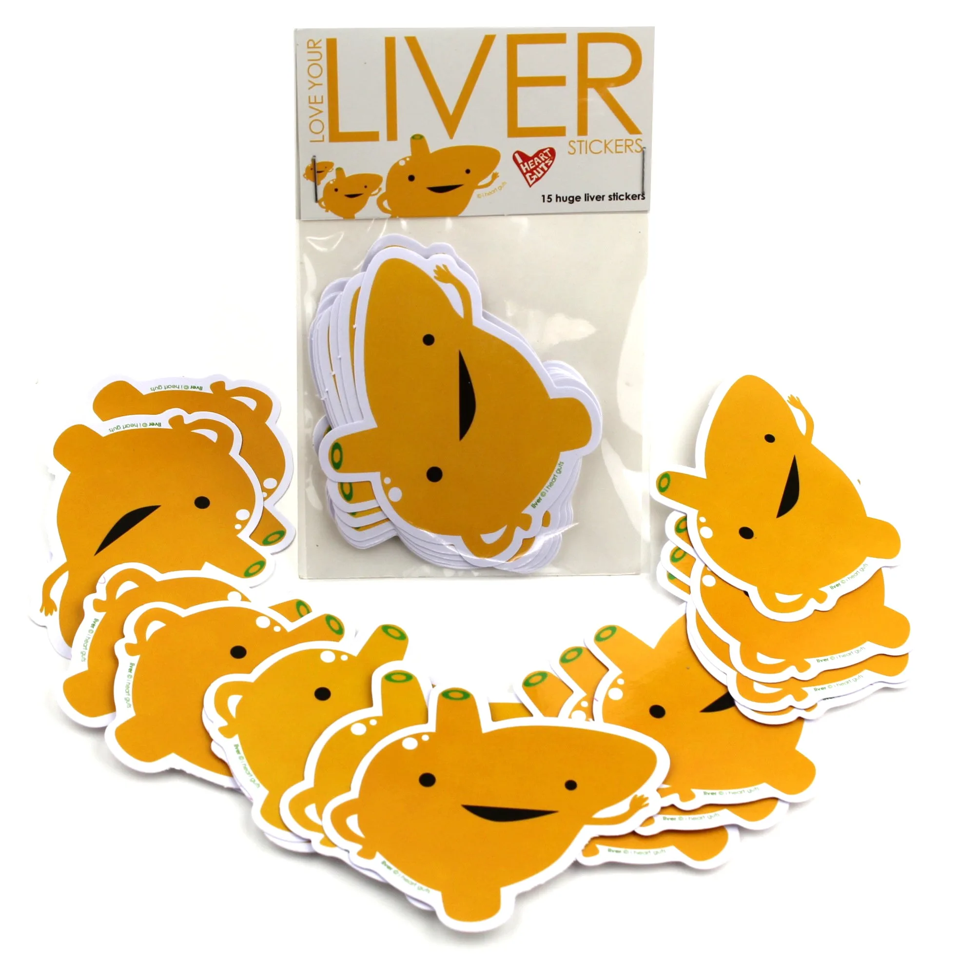 Love Your Liver Stickers - 15 Liver Stickers