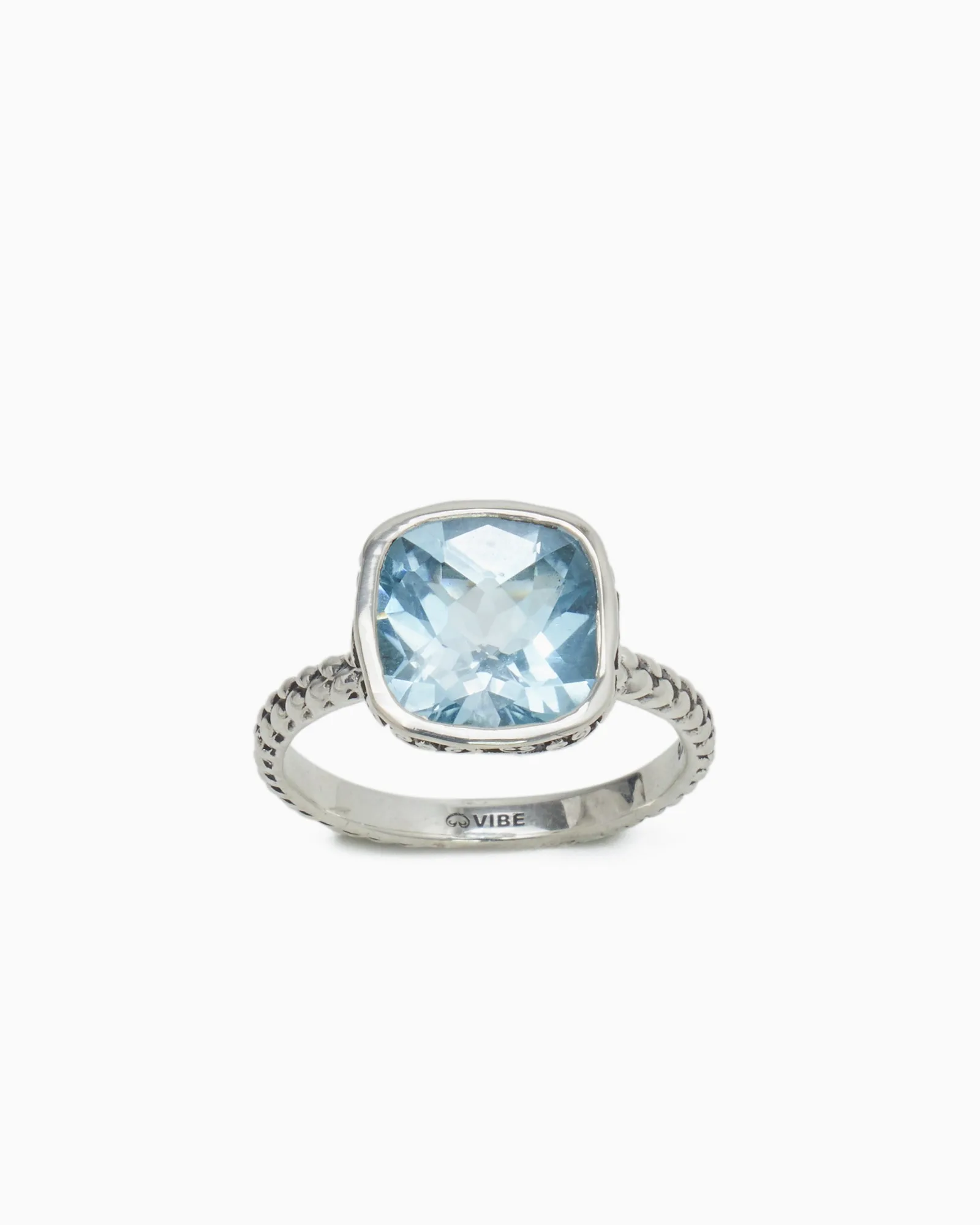 Anillo Stone con Engaste Petroglyph - Sky Blue Topaz