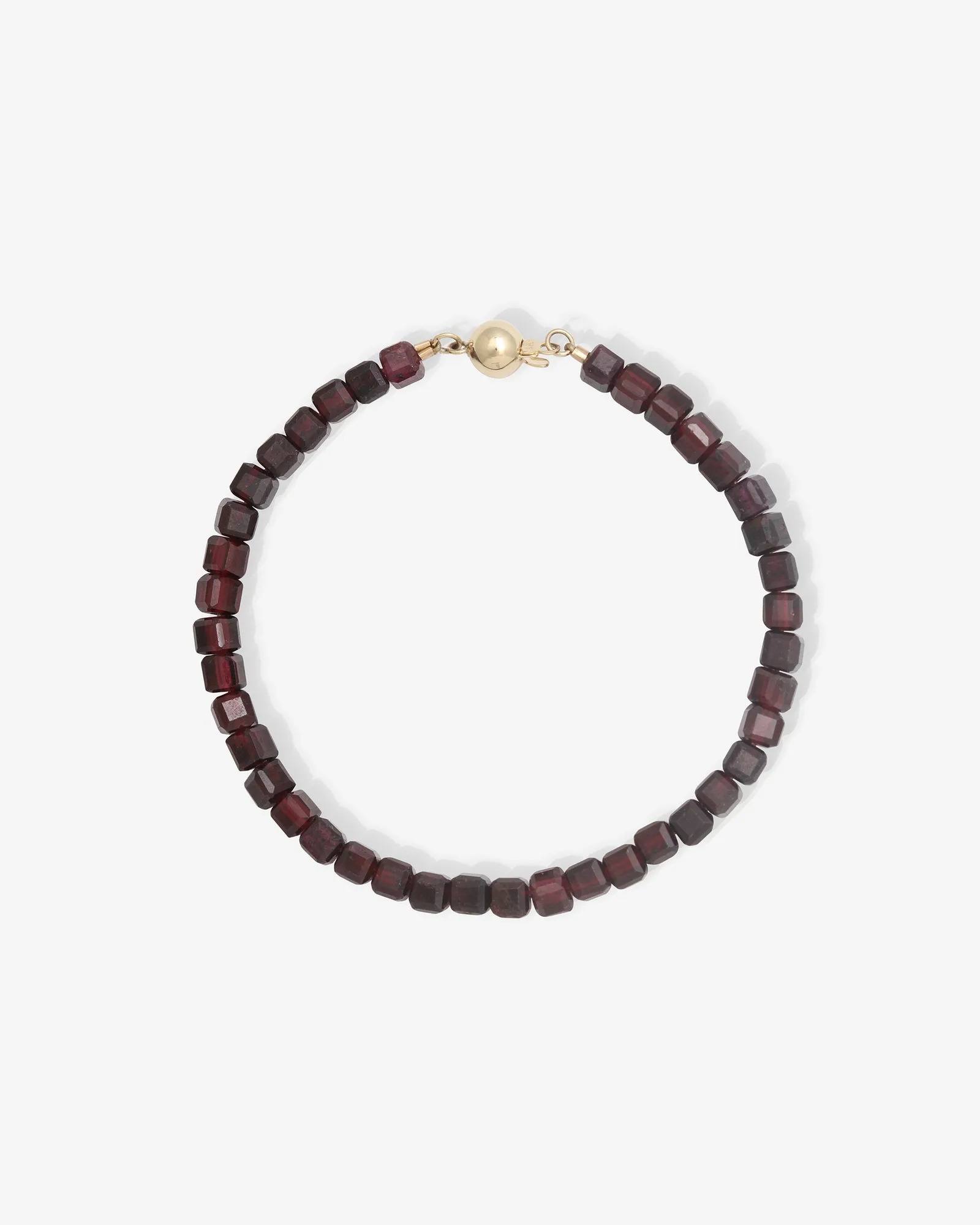 Bracelet perles grenat Lucien en or massif
