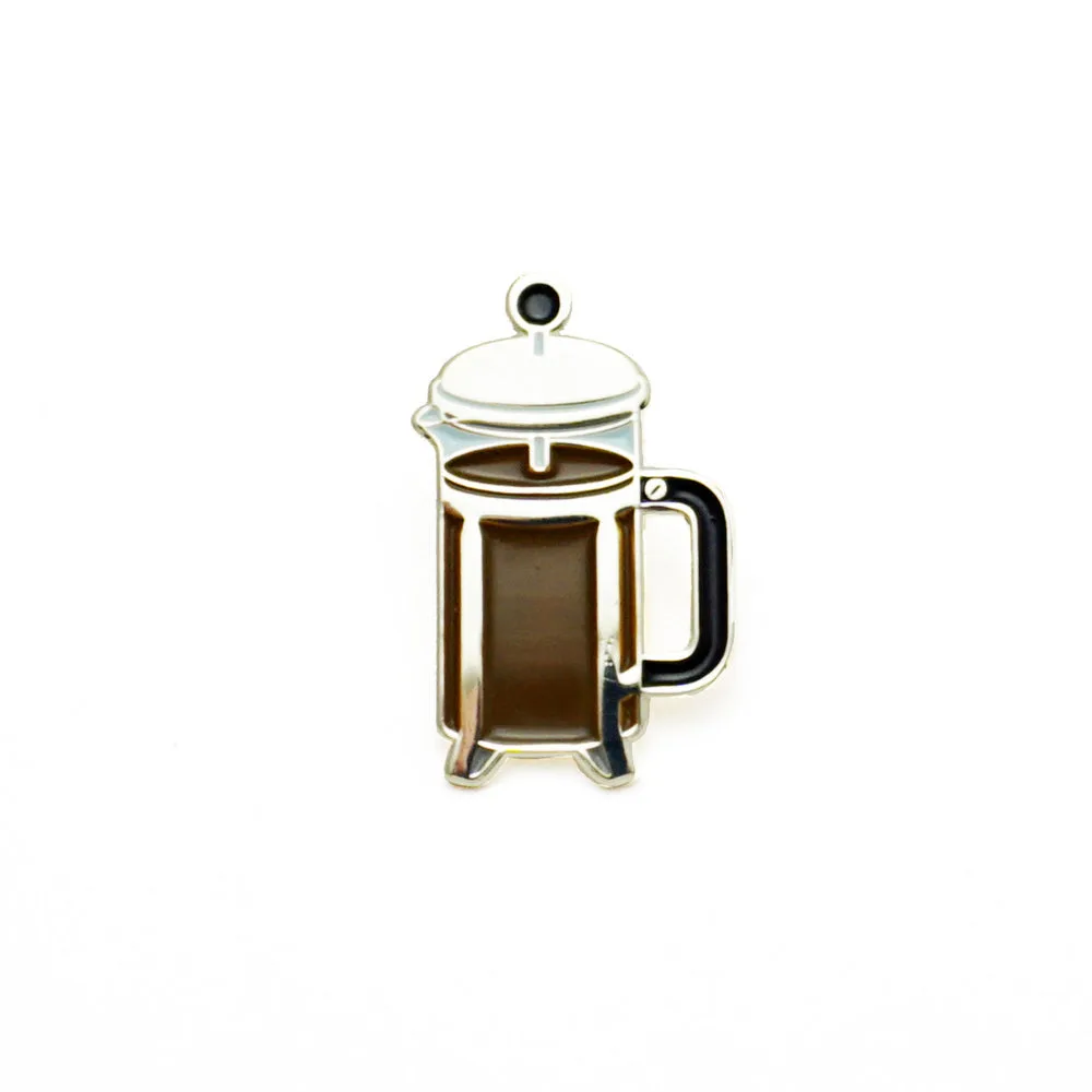 Pin de esmalte Prensa de café (Plata)