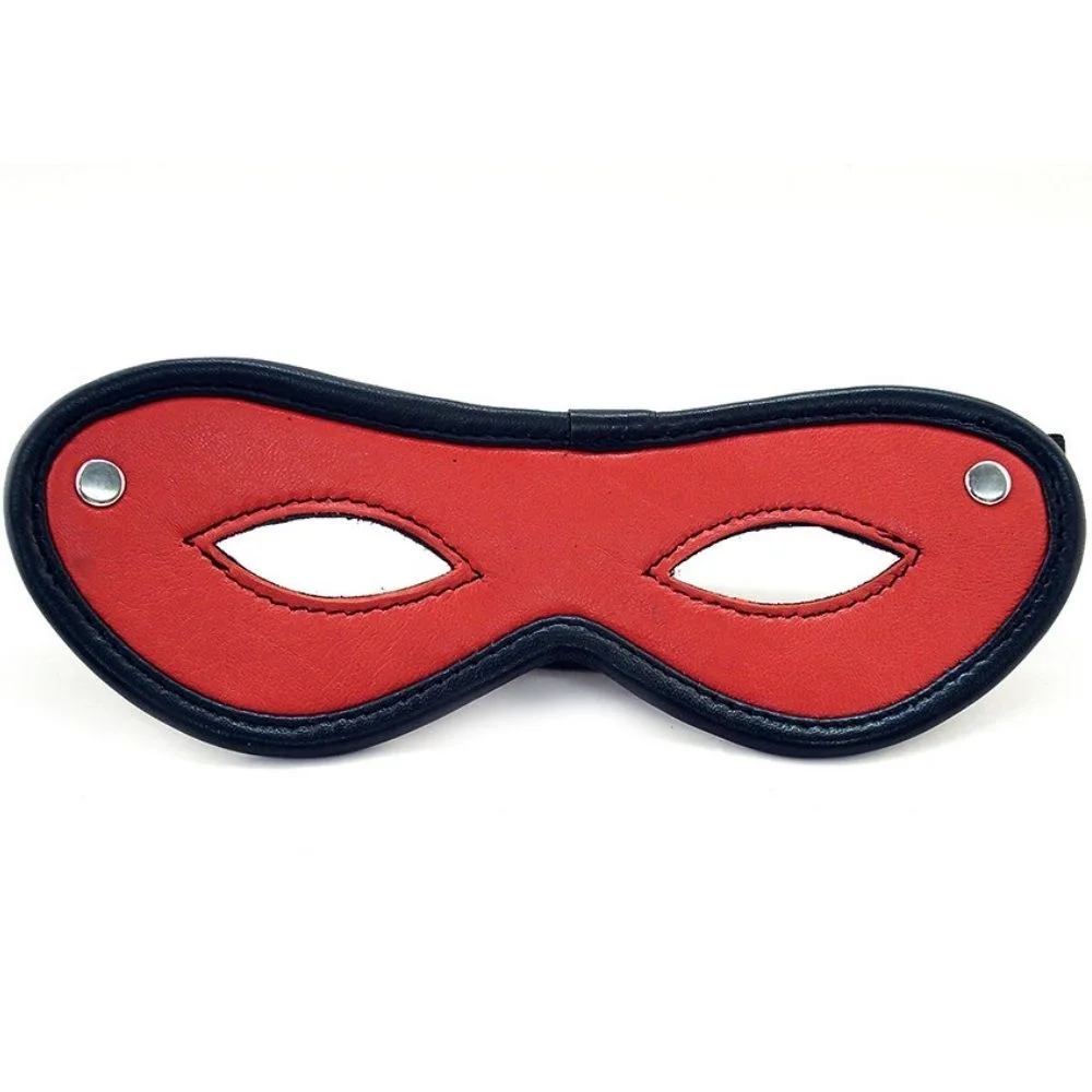 Harmony Red Leather Open Eye Mask