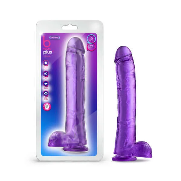 B Yours Plus Hefty N Hung Realistic Dildo Purple