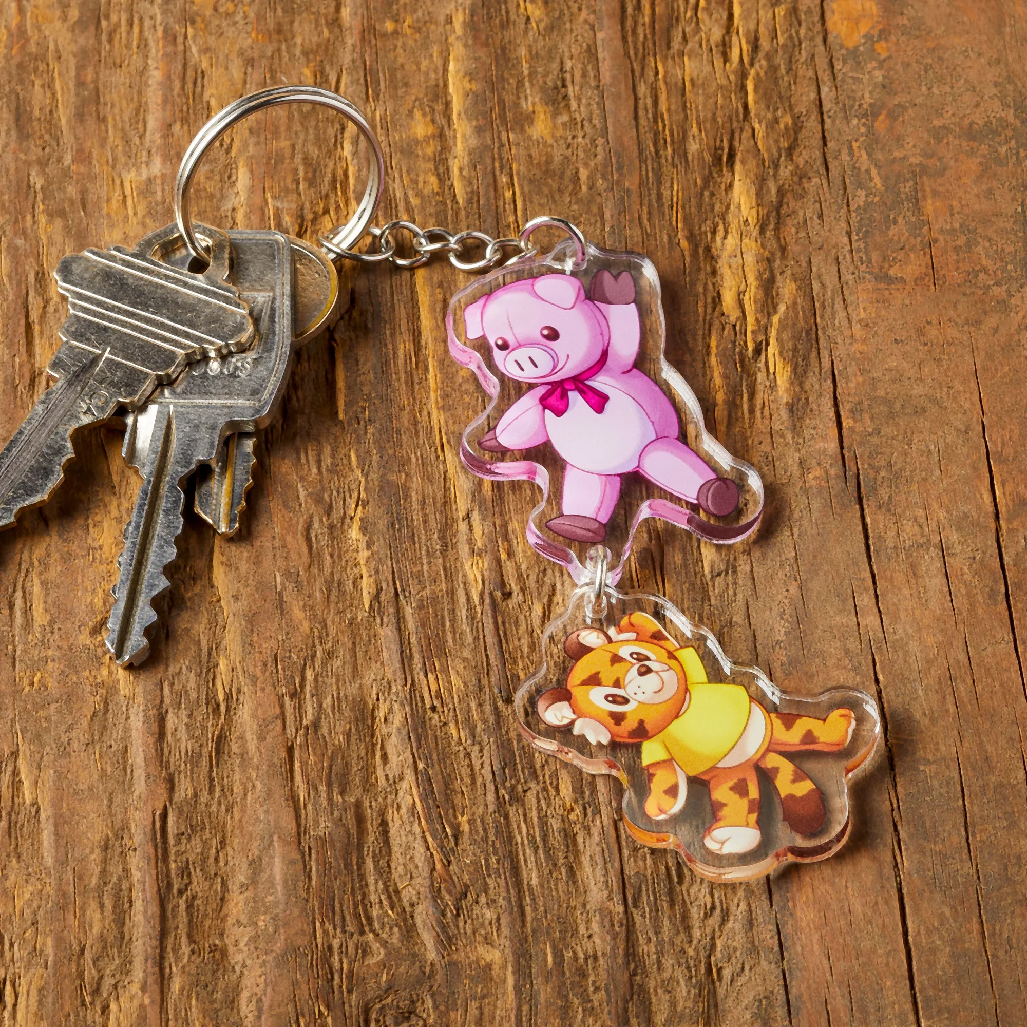 Porte-clés Cochon & Tigre : Design et robustesse