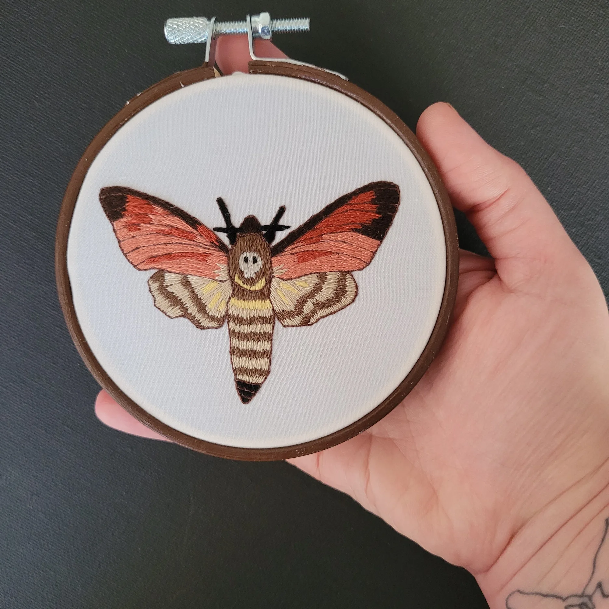 Death Moth | 4inch Embroidery Hoop