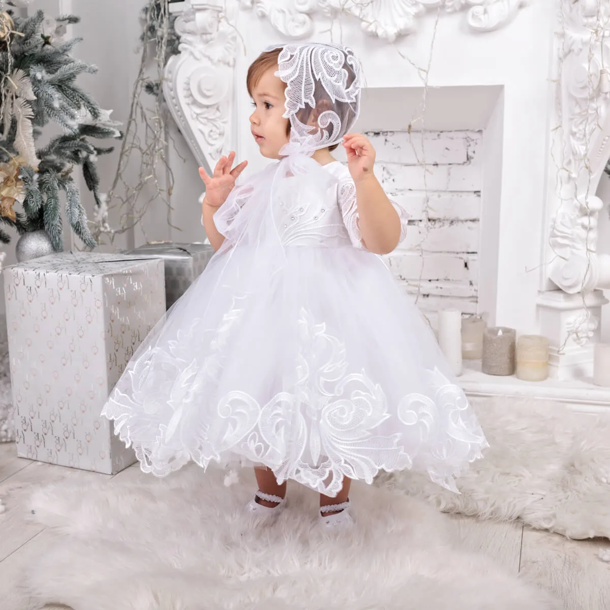 JULIA White Baptism Dress