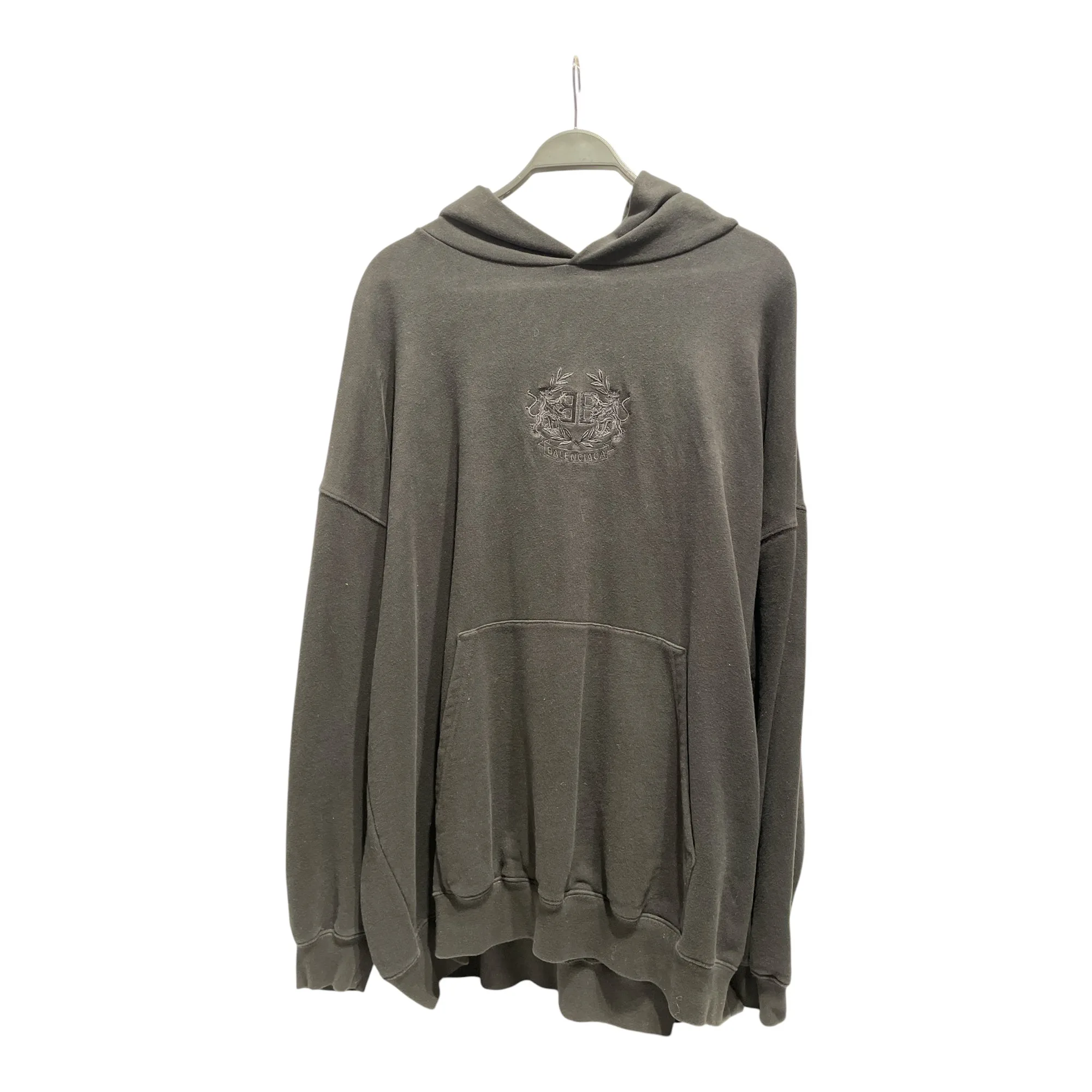 BALENCIAGA/Hoodie/M/Cotton/BLK/Oversize/CREST LOGO