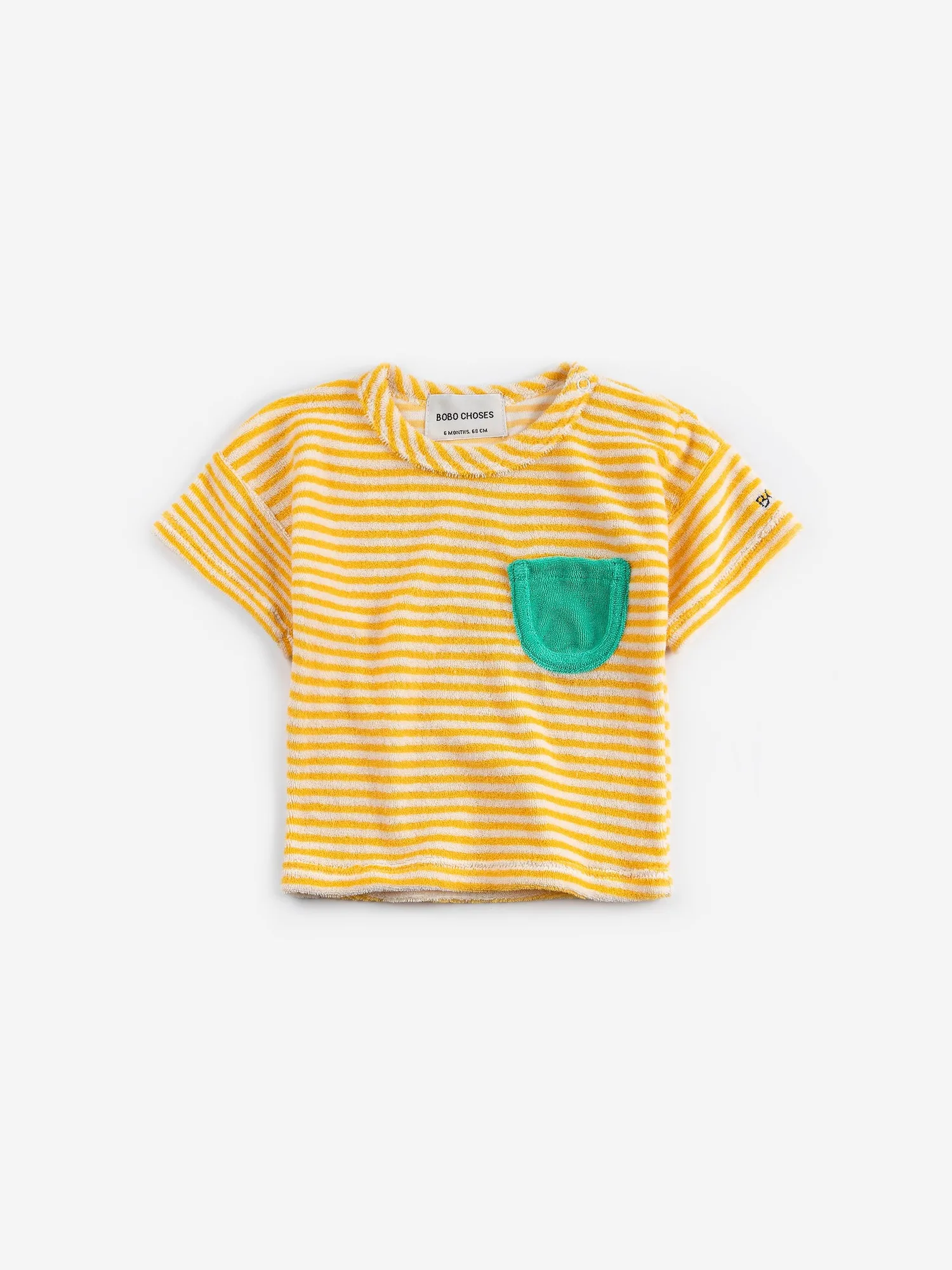 SB126AB146 Yellow Stripes terry cloth Tshirt